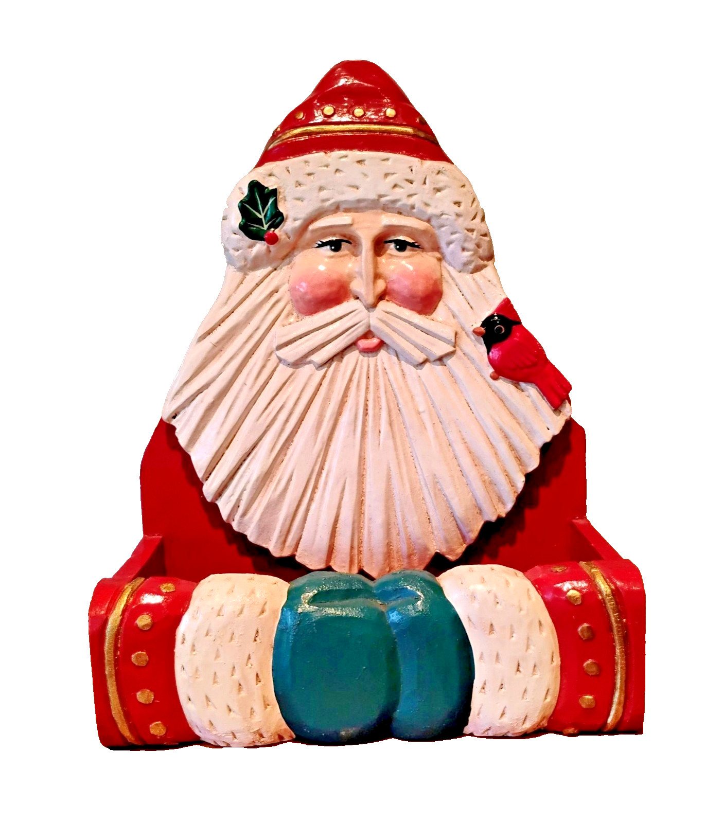 Vtg Hand Painted Wood Folk Art Santa Claus Card Holder Box Midwest Cannon Falls Vtg Hand Painted Wood Folk Art Santa Claus Card Holder Box Midwest Cannon Falls