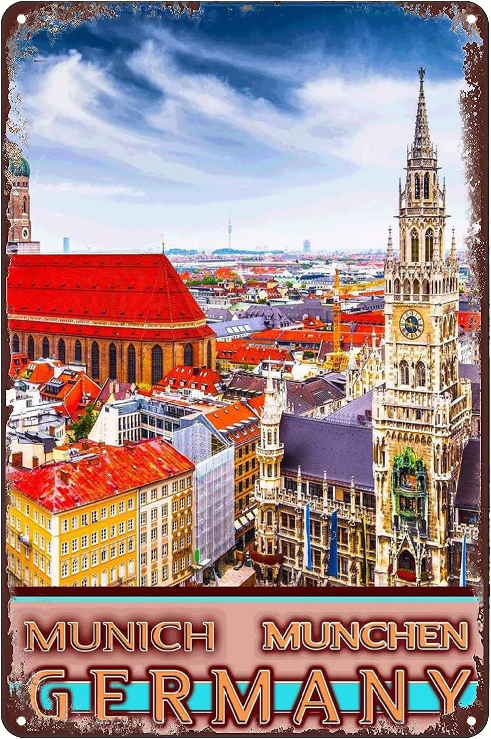 Munich Munchen Bavaria Germany Tin Metal Signs Home Décor 8x12 Munich Munchen Bavaria Germany Tin Metal Signs Home Décor 8x12