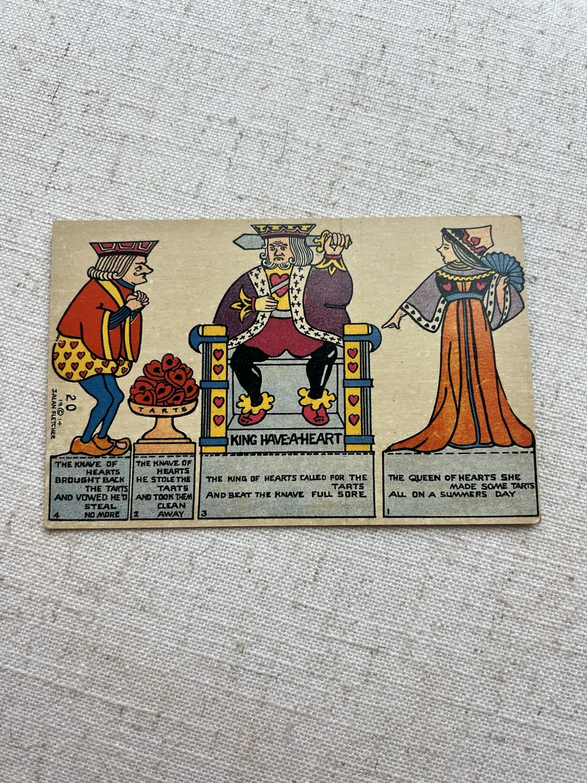 1914 J. Alan Fletcher Postcard #20 Cut Out “King Have-A-Heart” Queen Of Hearts 1914 J. Alan Fletcher Postcard #20 Cut Out “King Have-A-Heart” Queen Of Hearts
