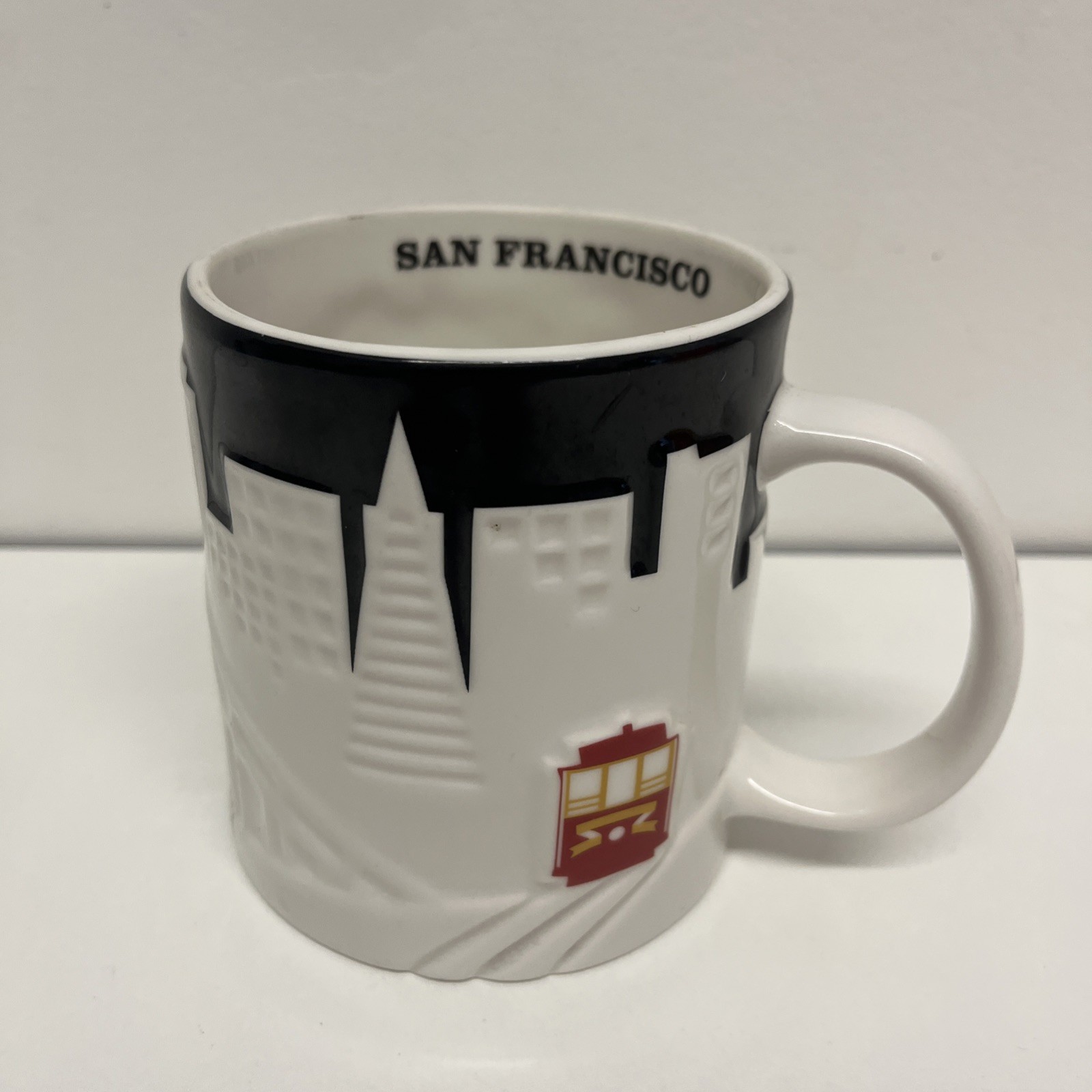 Starbucks San Francisco Embossed Skyline Coffee Mug, White & Black