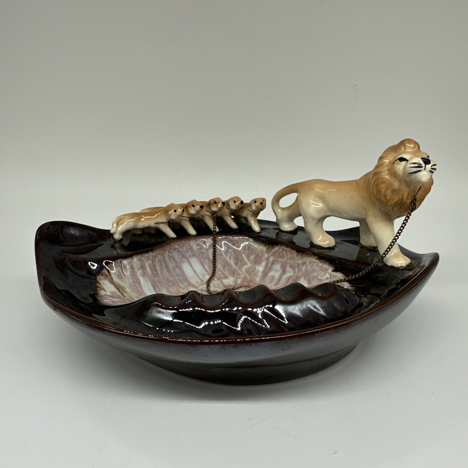 Vintage Lion and Cubs Trinket Dish Vintage Lion and Cubs Trinket Dish