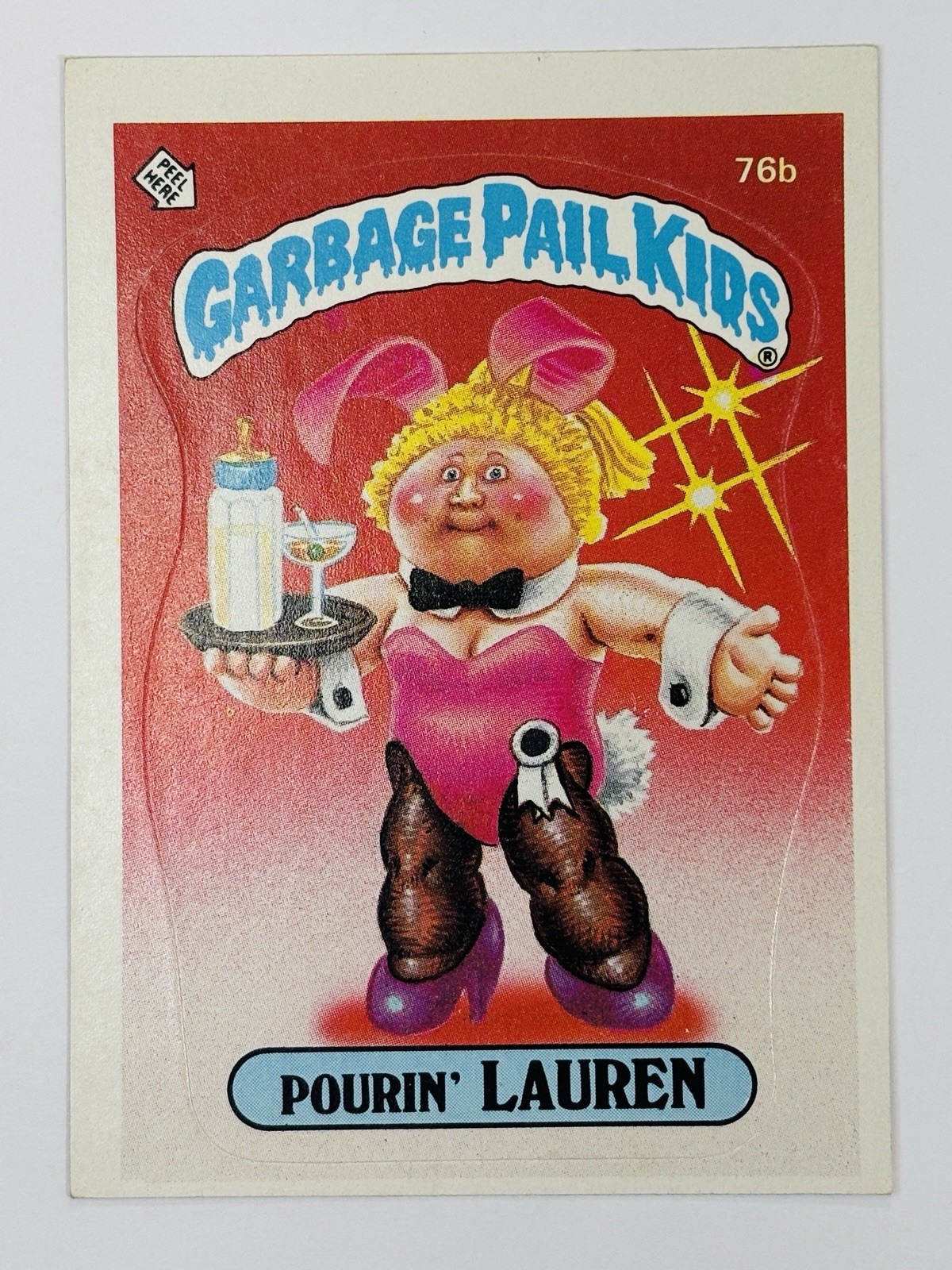 1985 Topps Garbage Pail Kids -Series 2 -Glossy #76b POURIN’ LAUREN (NM/EX) PICS