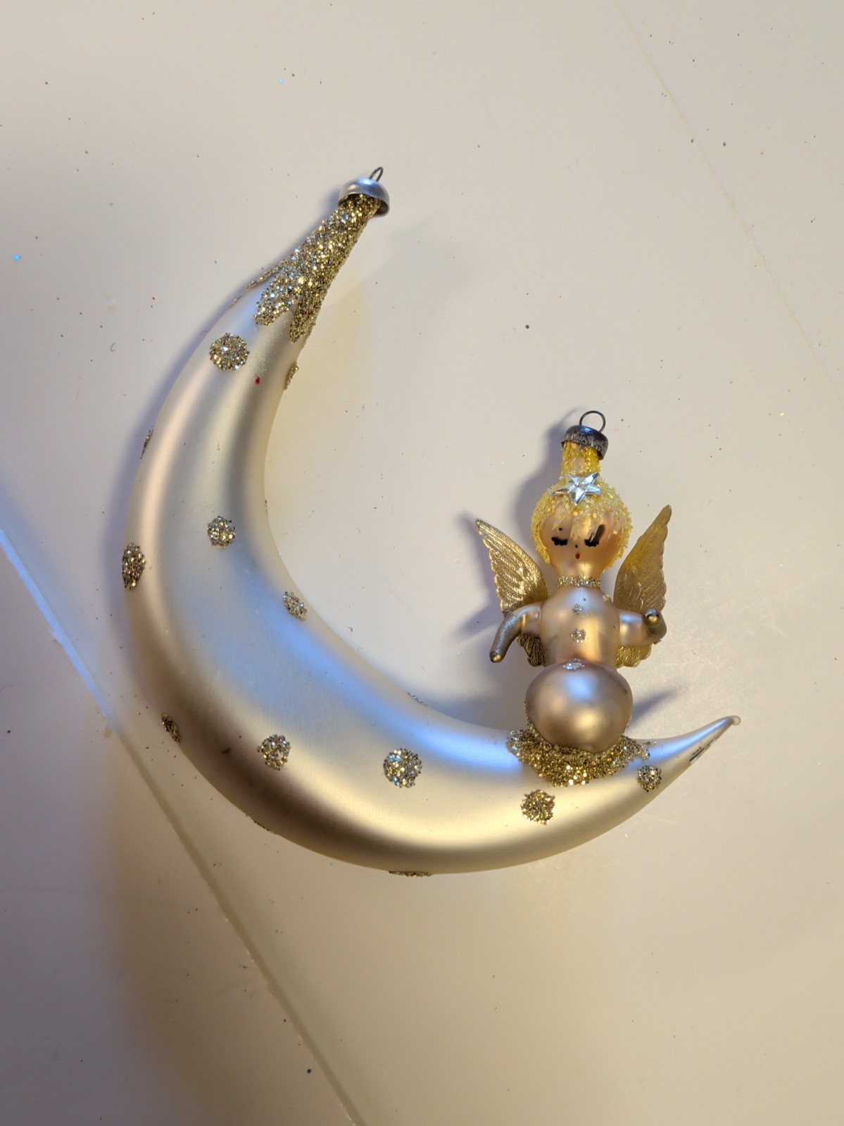 De Carlini Angel On Moon Ornament De Carlini Angel On Moon Ornament