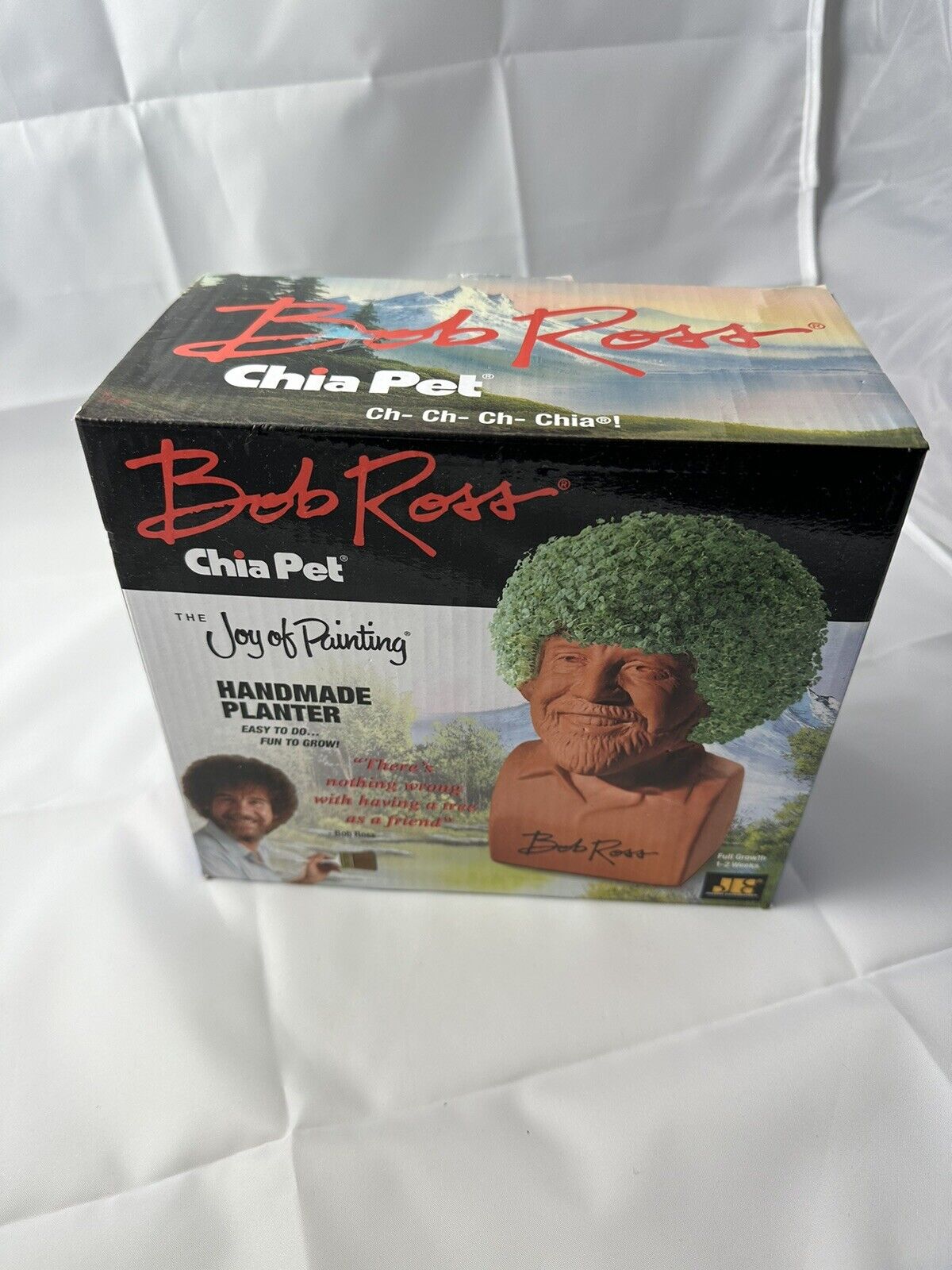 Happy Little Pottery Planter Desk Seed Chia Pet: Bob Ross Joy Of Painting