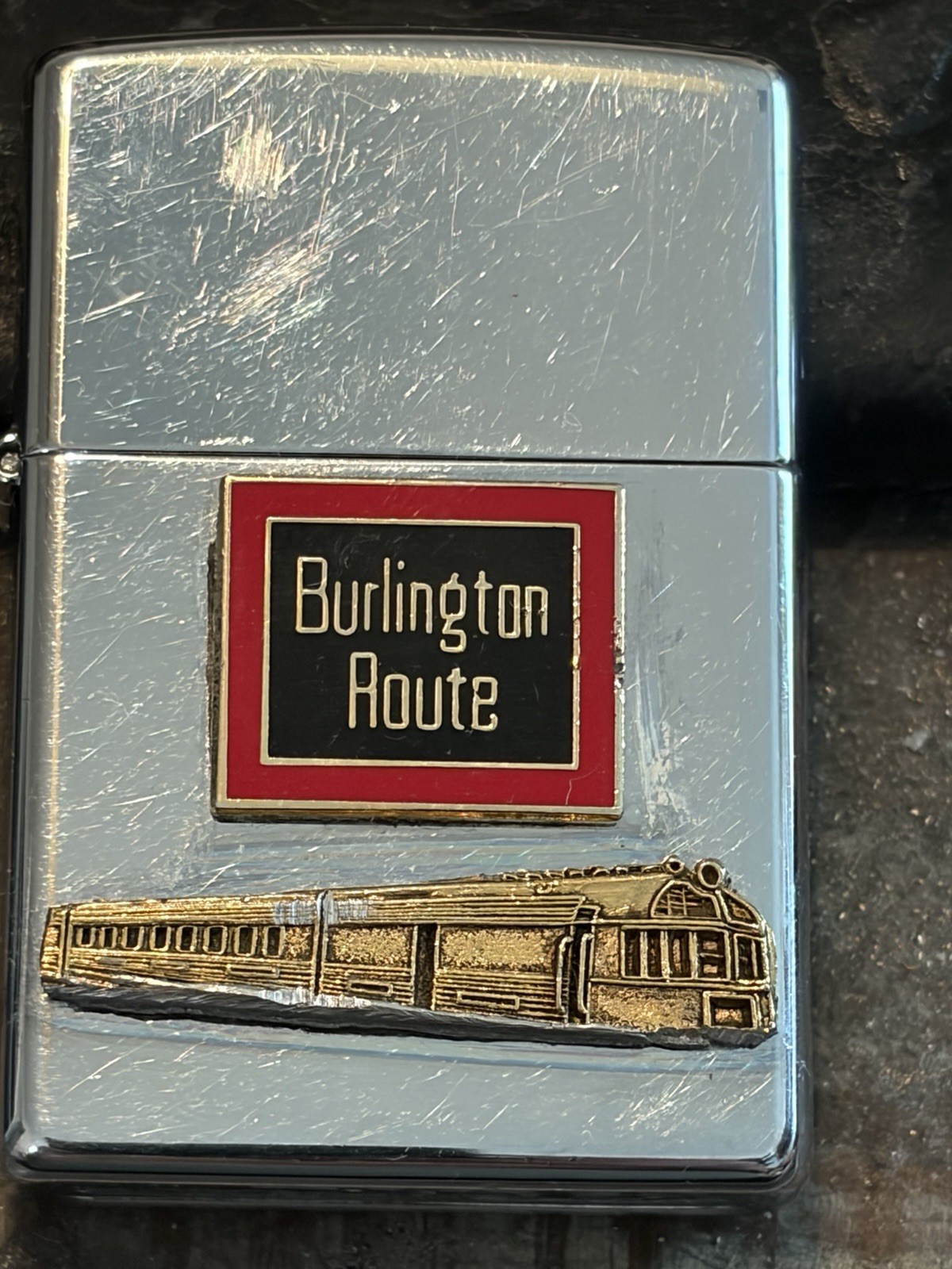 Zippo Lighter Burlington Route Railroad 