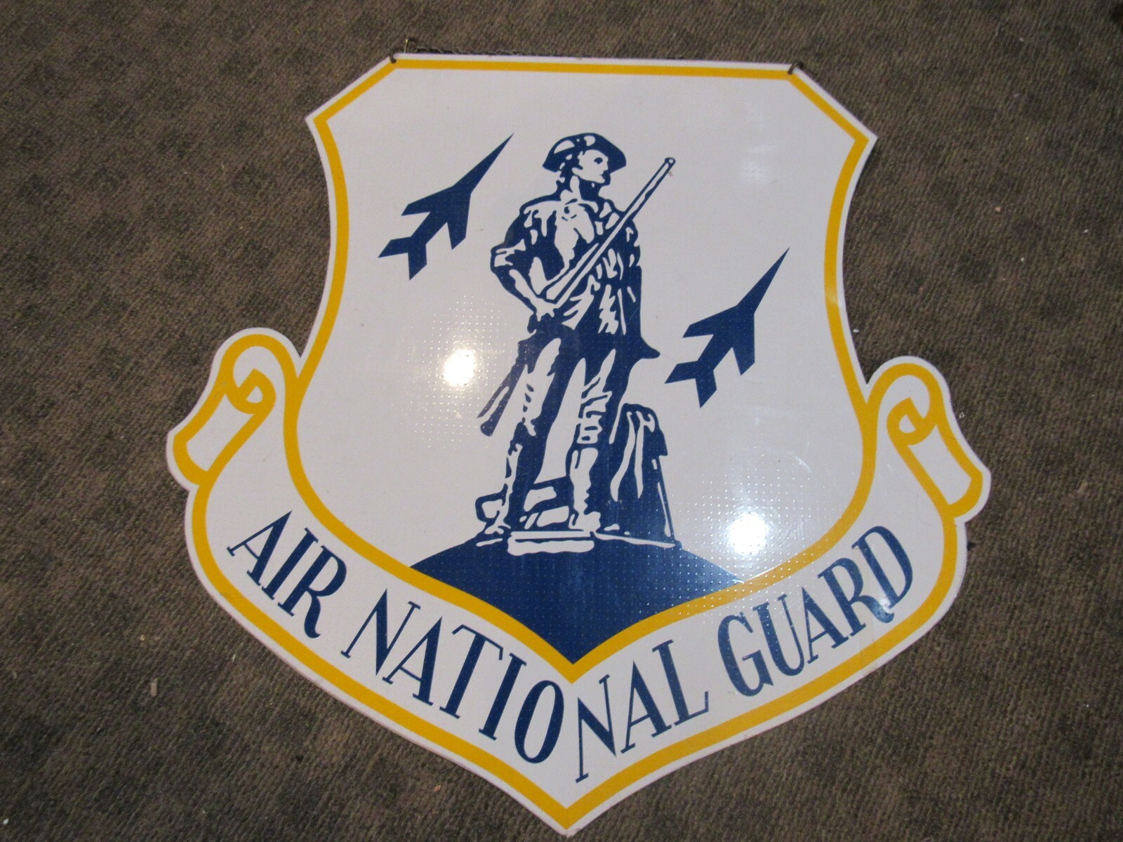  LARGE RARE VINTAGE ORIGINAL AIR NATIONAL GUARD METAL SIGN JETS