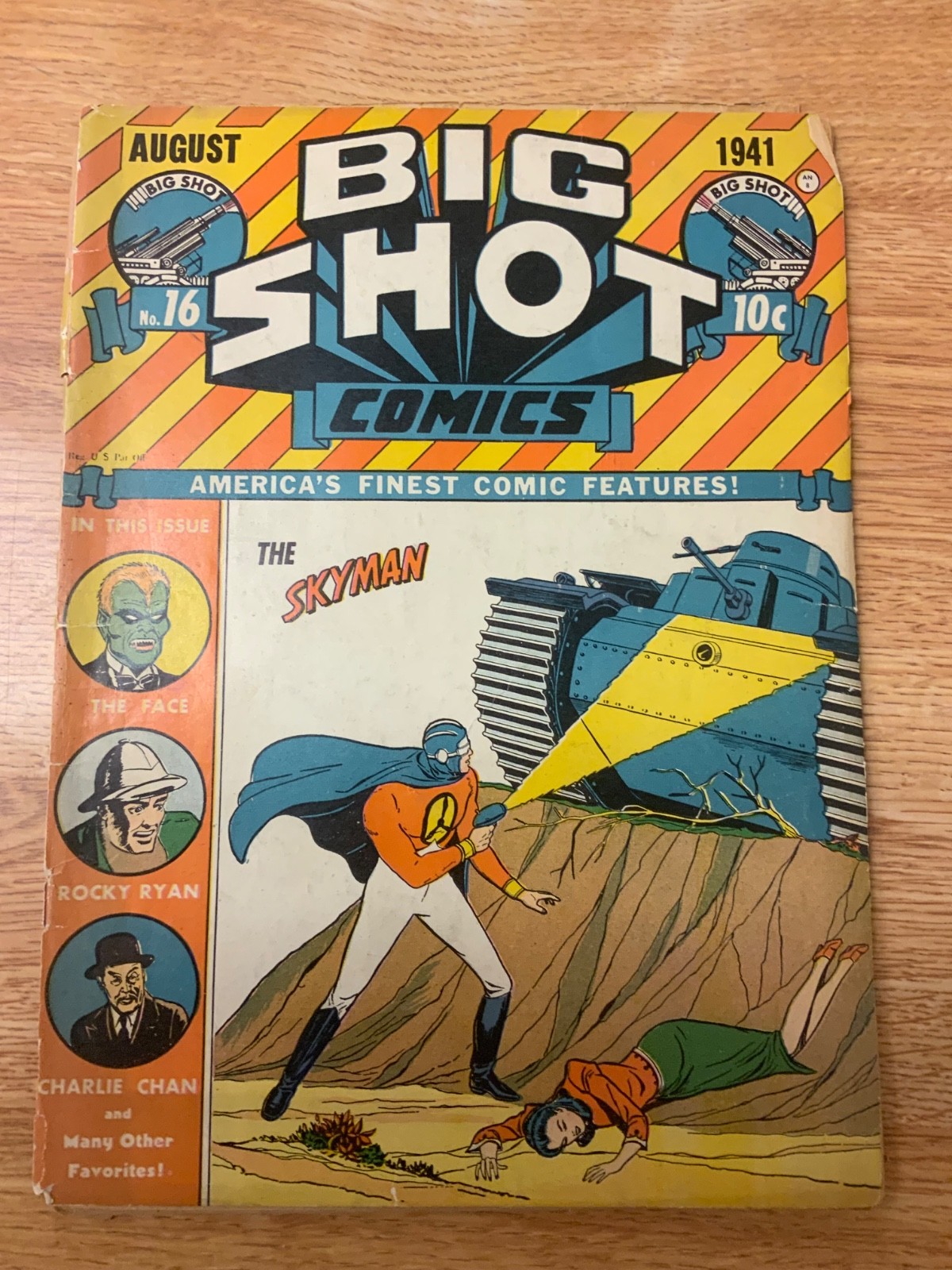 Big Shot #16  1941 Golden Age Pre-War WWII  Nazi +RACIST DEPICTIONS SKYMAN FACE