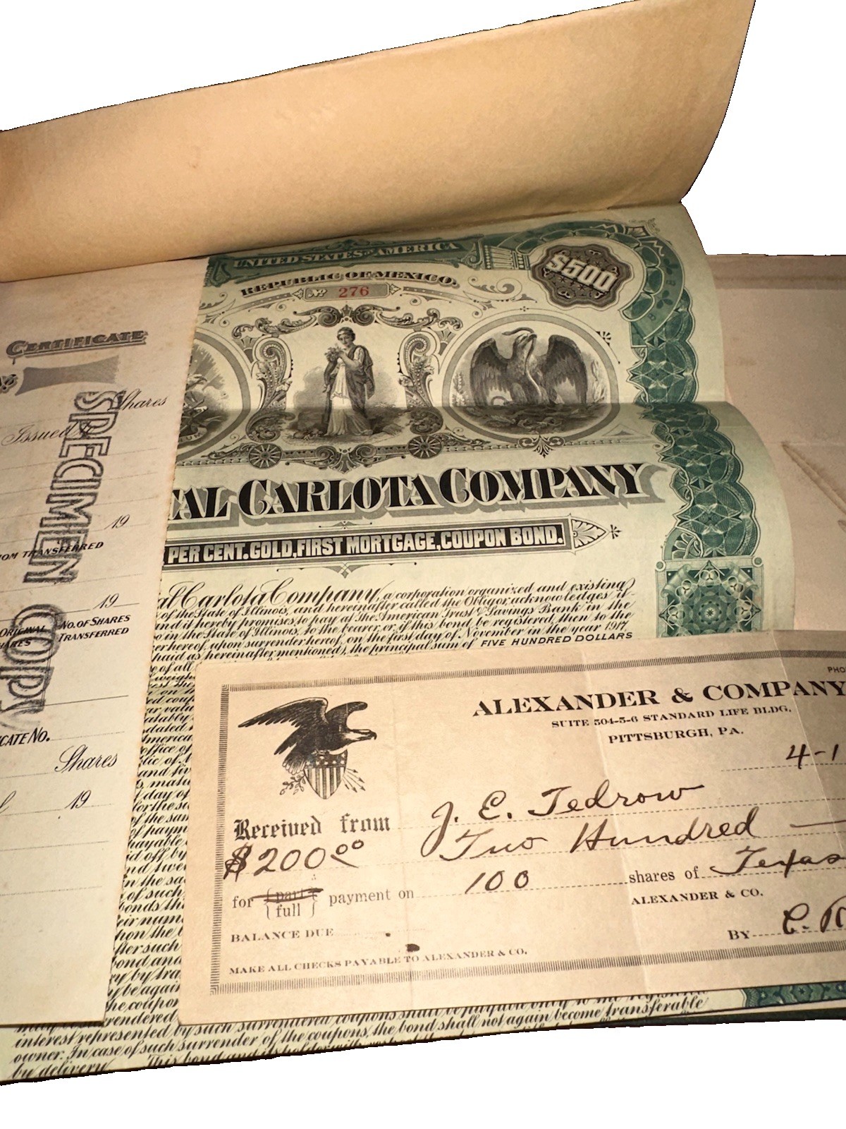 Antique Bonds (stocks) AMERICANA lot