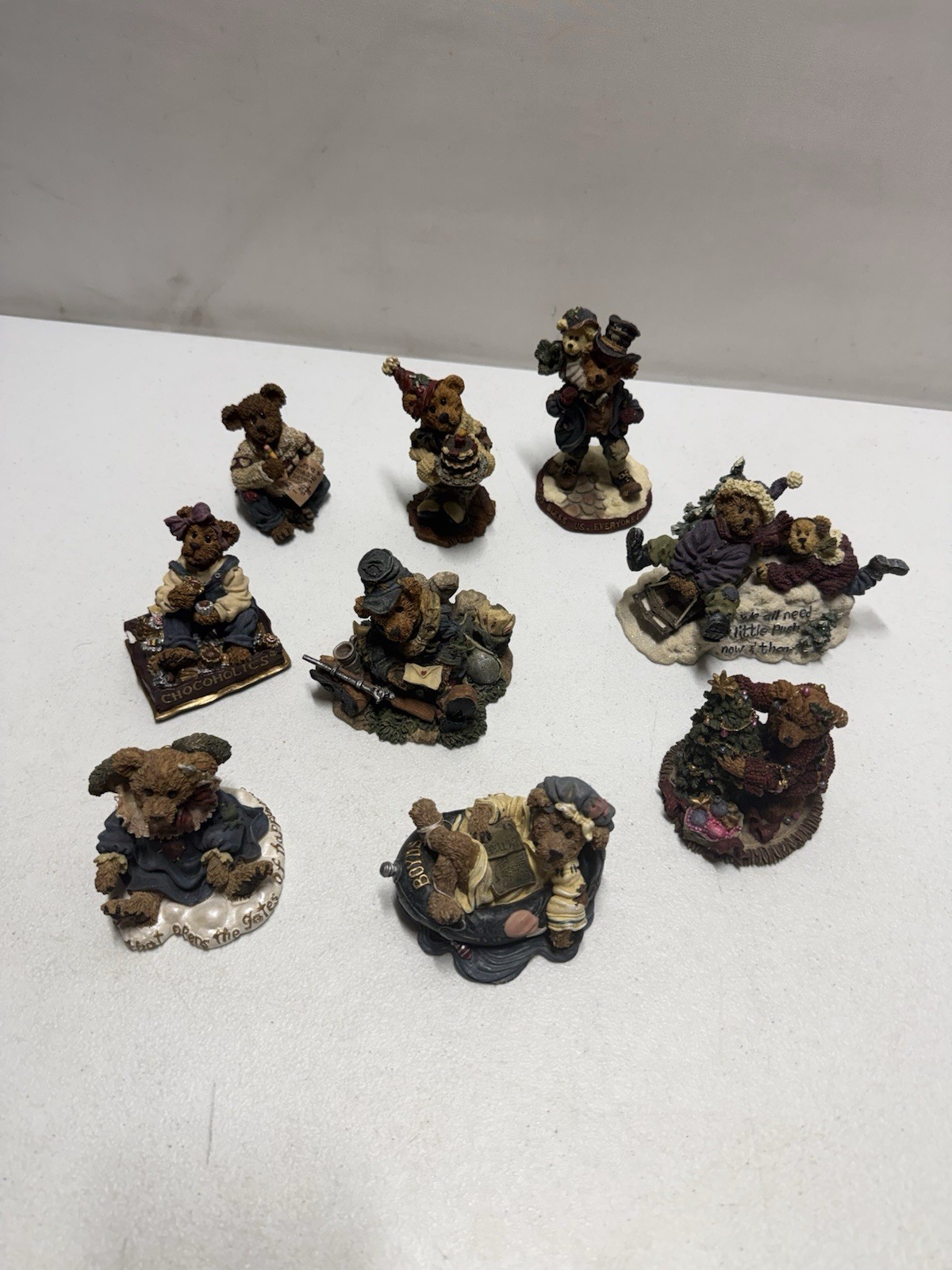 Boyds Bears & Friends Figurine Lot of 9 Bearstone Collection Vintage 1994-2001
