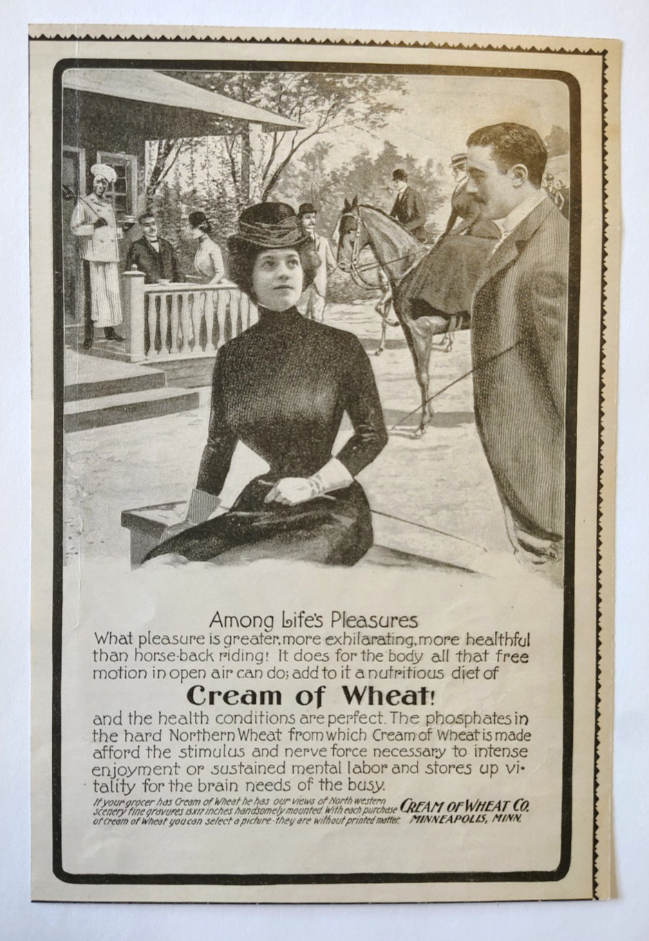 1901 Cream of Wheat Company Advertisement Minneapolis, Minnesota