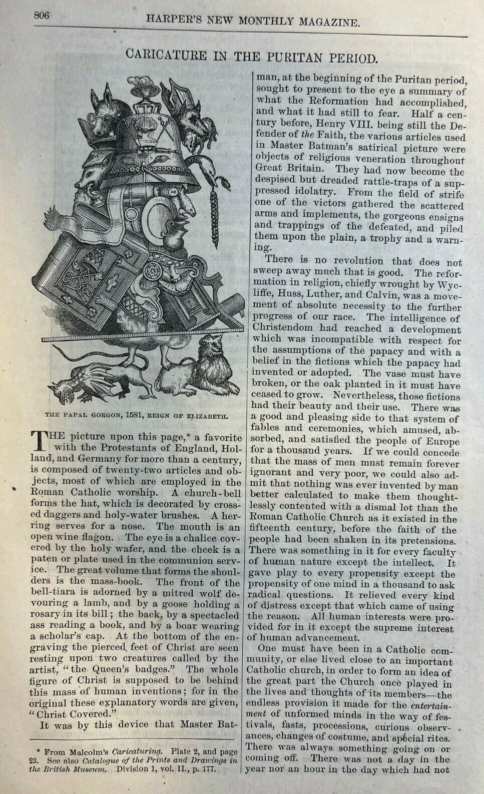 1875 Caricature Art in the Puritan Period illustrated 1875 Caricature Art in the Puritan Period illustrated