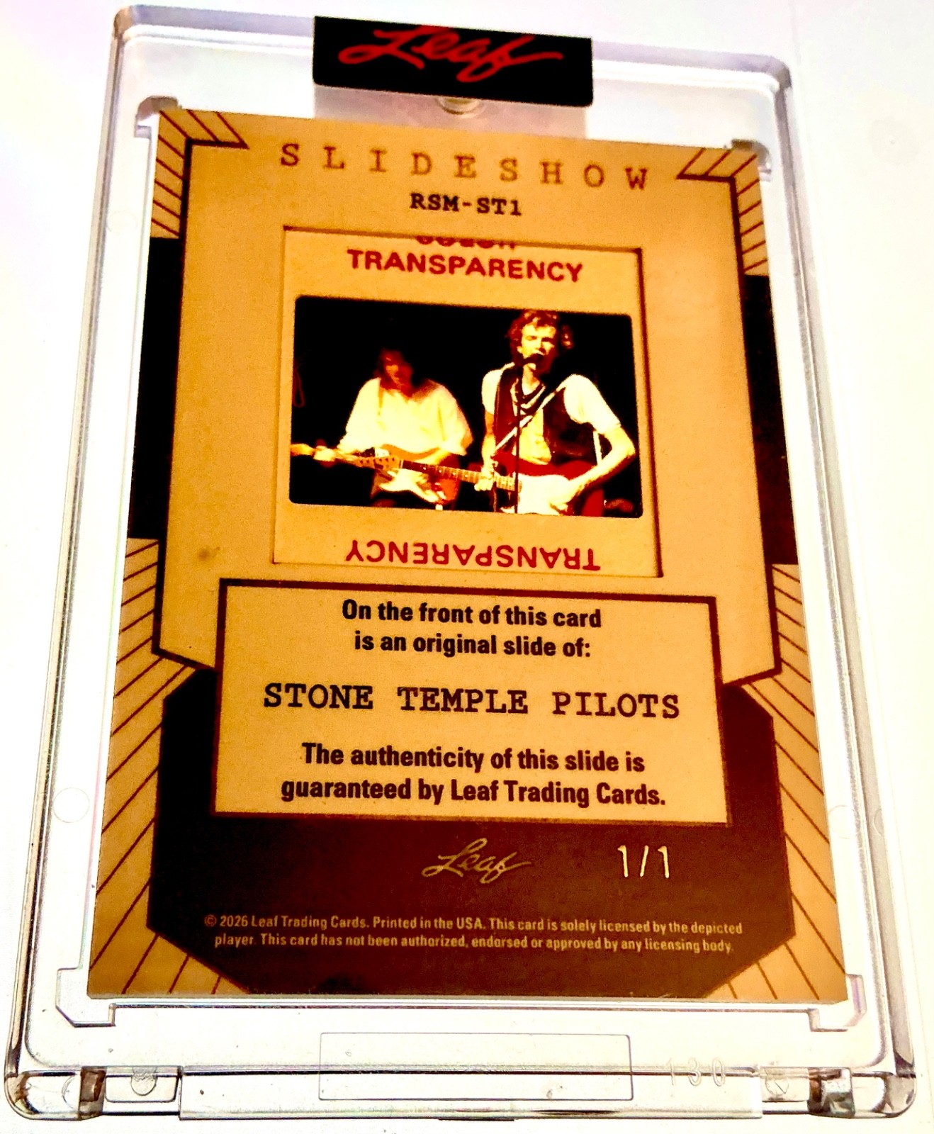 STONE TEMPLE PILOTS 1/1 STP SUPER PRISMATIC GOLD LEAF SLIDESHOW 2026 ROCK SLIDES STONE TEMPLE PILOTS 1/1 STP SUPER PRISMATIC GOLD LEAF SLIDESHOW 2026 ROCK SLIDES
