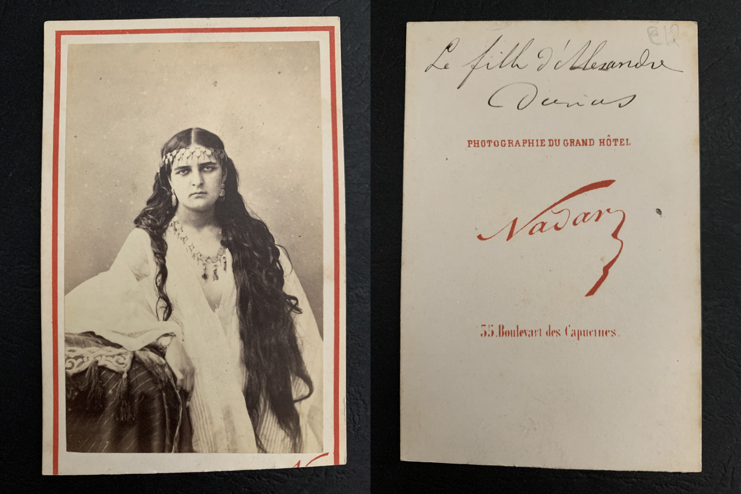 Nadar, Paris, Catherine Pauline Hannegresse known as Delavaux Vintage Business Card Nadar, Paris, Catherine Pauline Hannegresse known as Delavaux Vintage Business Card