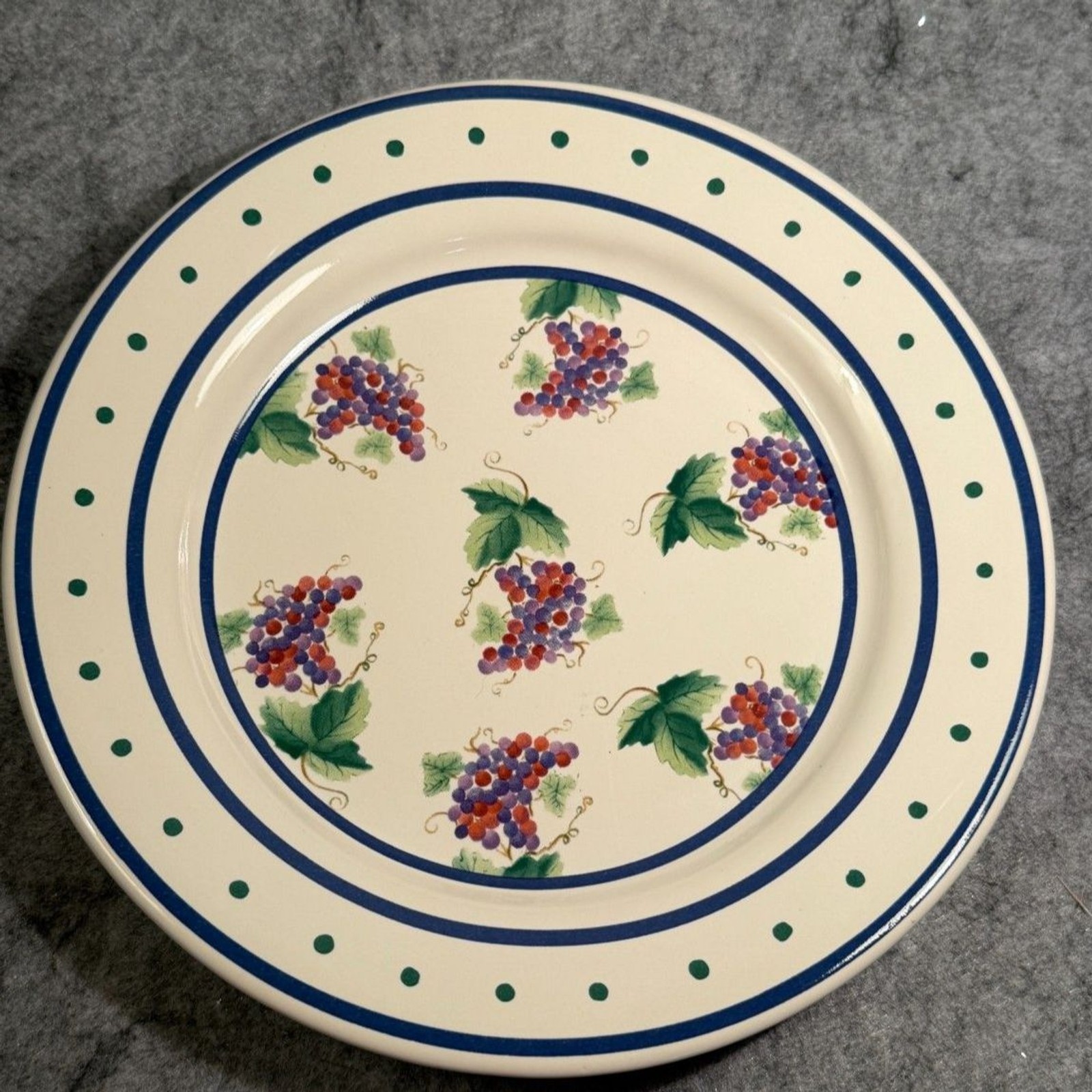 Vintage 1995 Winterthur Enesco Decorative Plates - Grape & Lemon Pair