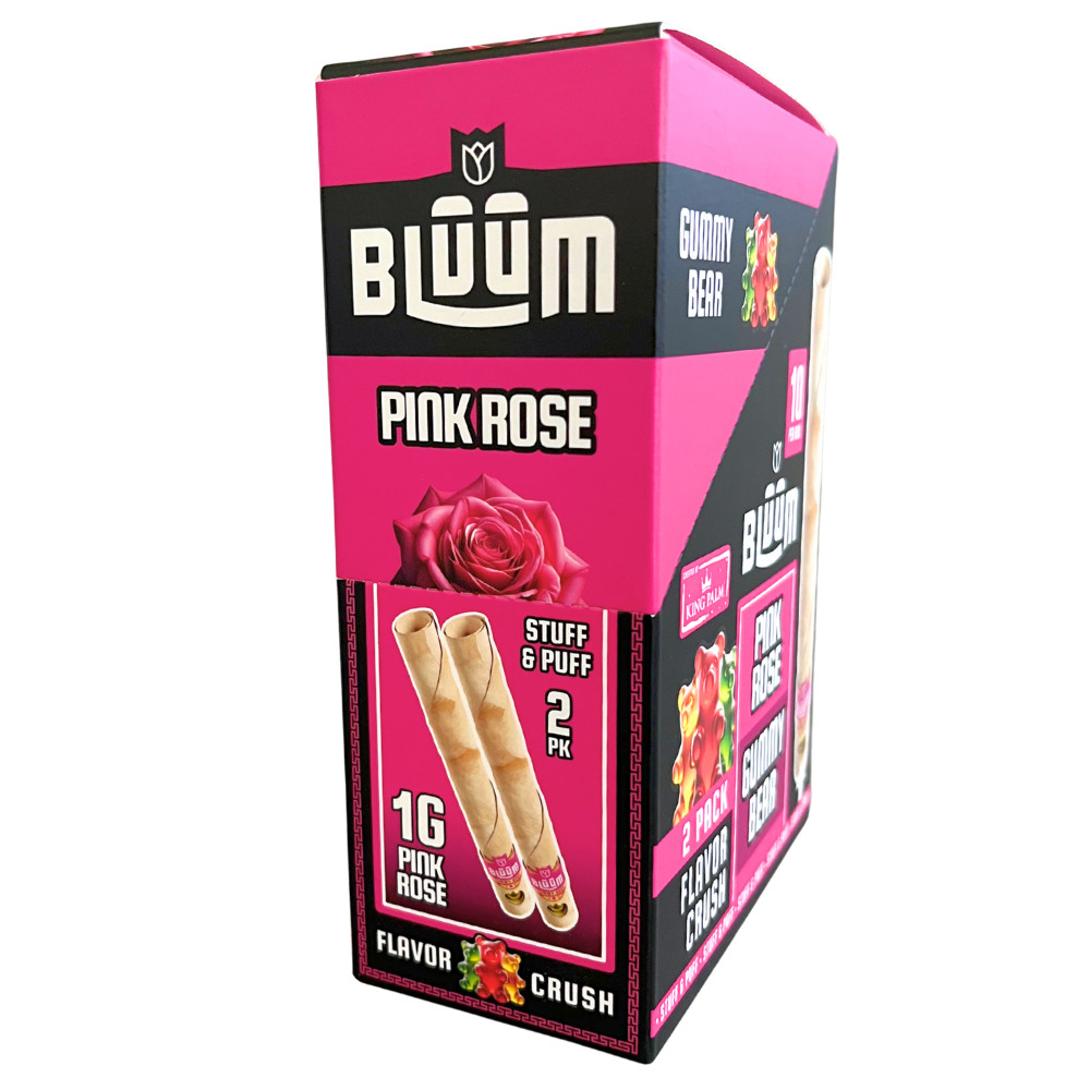 BLUUM Pink Rose Gummy Bear Wild Flower Rolls 2 Per Pack 10ct Display