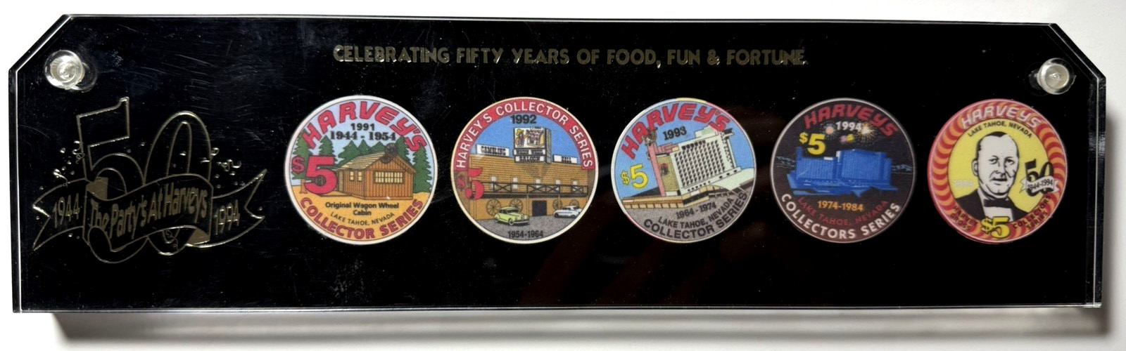 Harvey's $5 1994 50 Year Anniversary Casino Chip Set