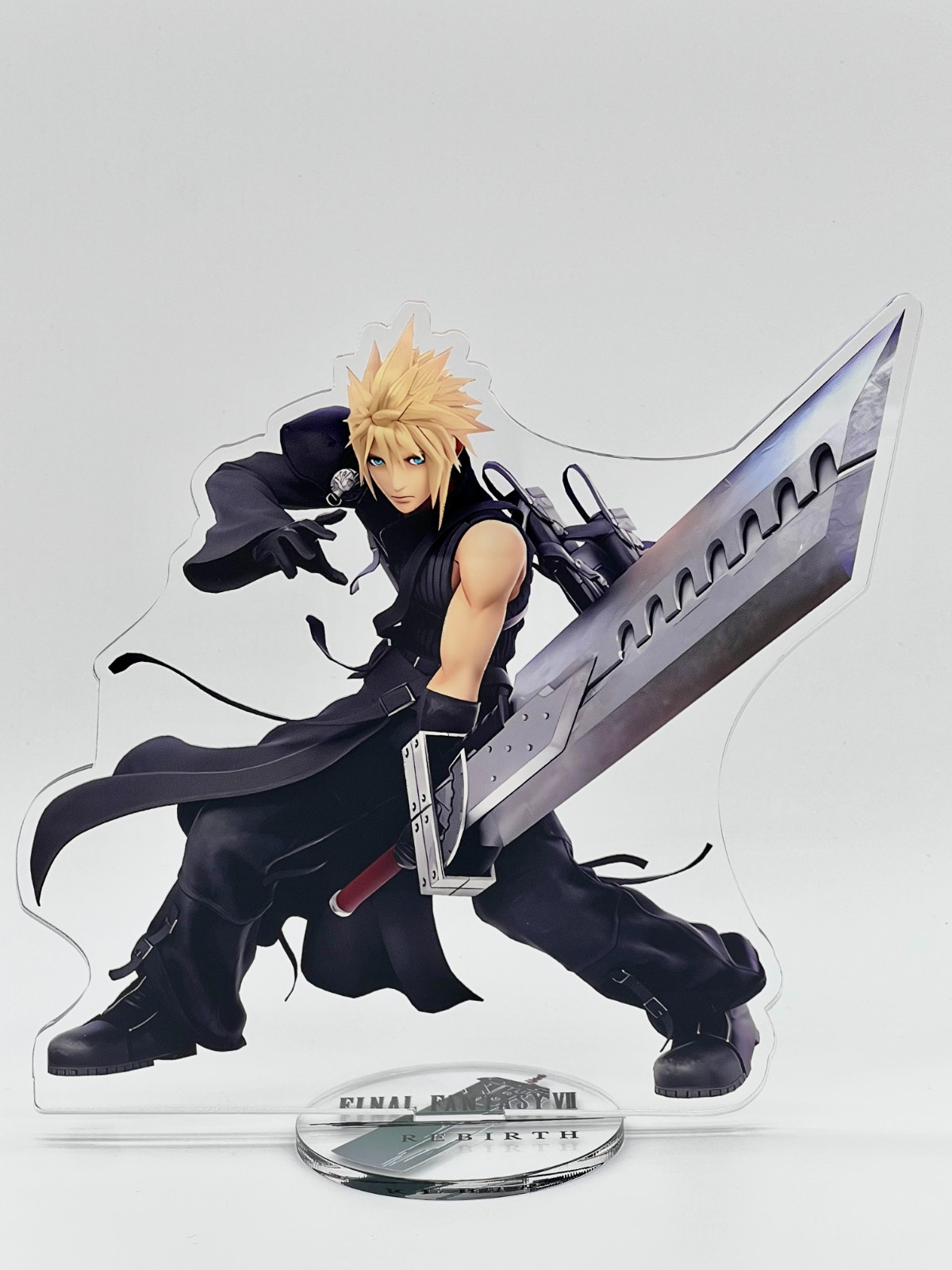 SE FF VII Rebirth Cloud Strife Acrylic Desk Display Figure NEW & 