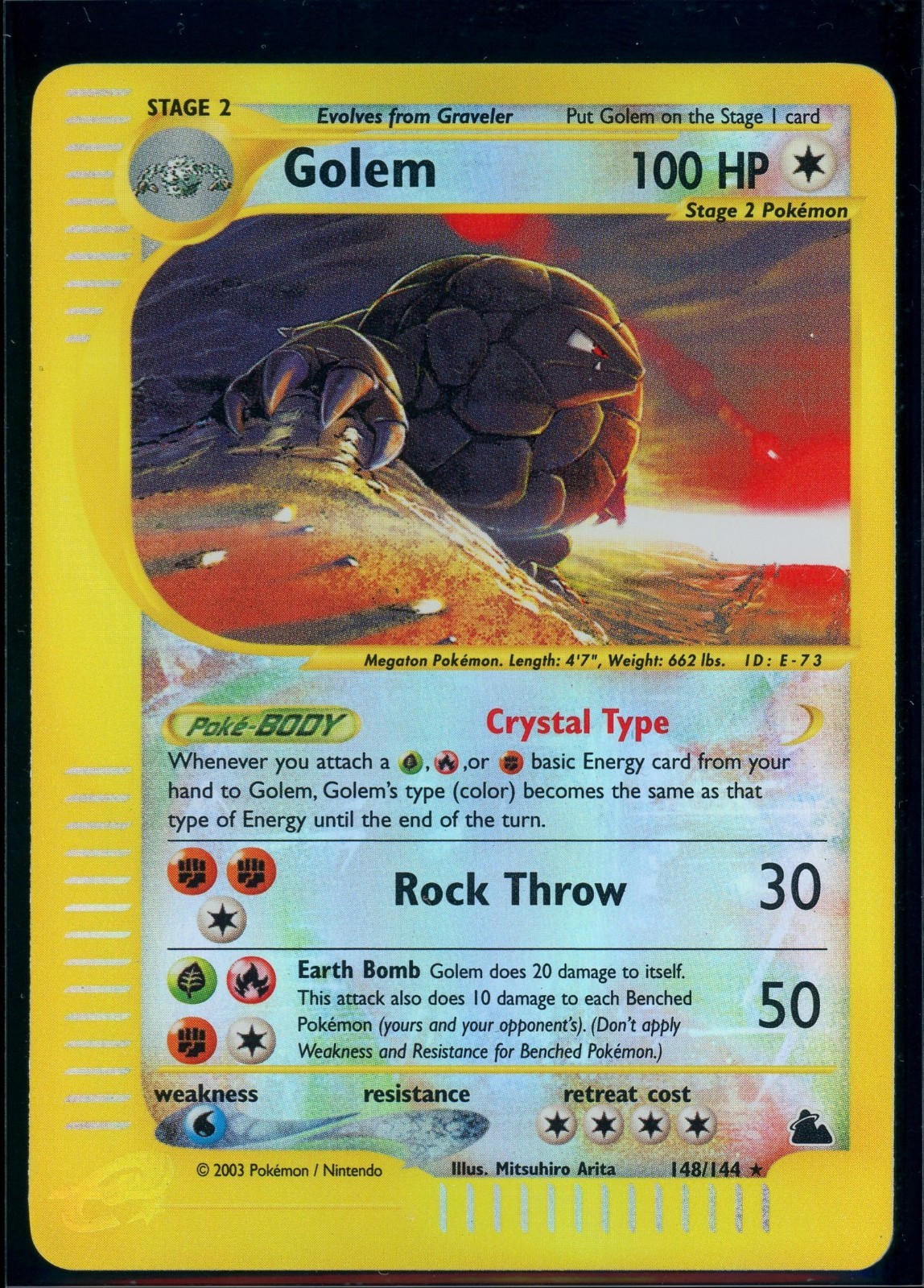 Pokemon SKYRIDGE - #148/144 Golem Crystal - Reverse Holo - ENG - Near Mint/Mint Pokemon SKYRIDGE - #148/144 Golem Crystal - Reverse Holo - ENG - Near Mint/Mint