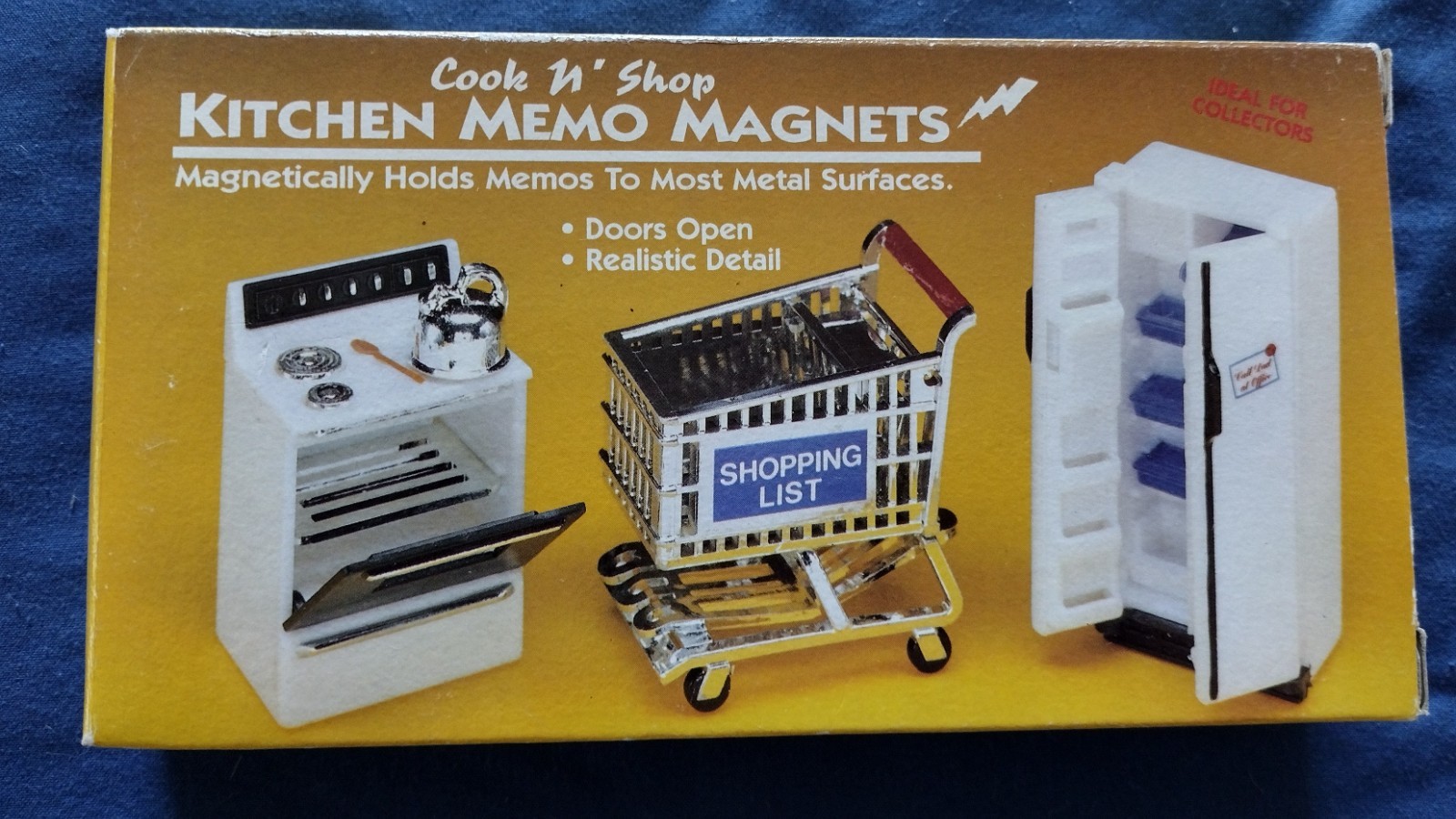 Cook & Shop * Set of 3 Kitchen Magnets * Stove * Shopping Cart * Refrigerator