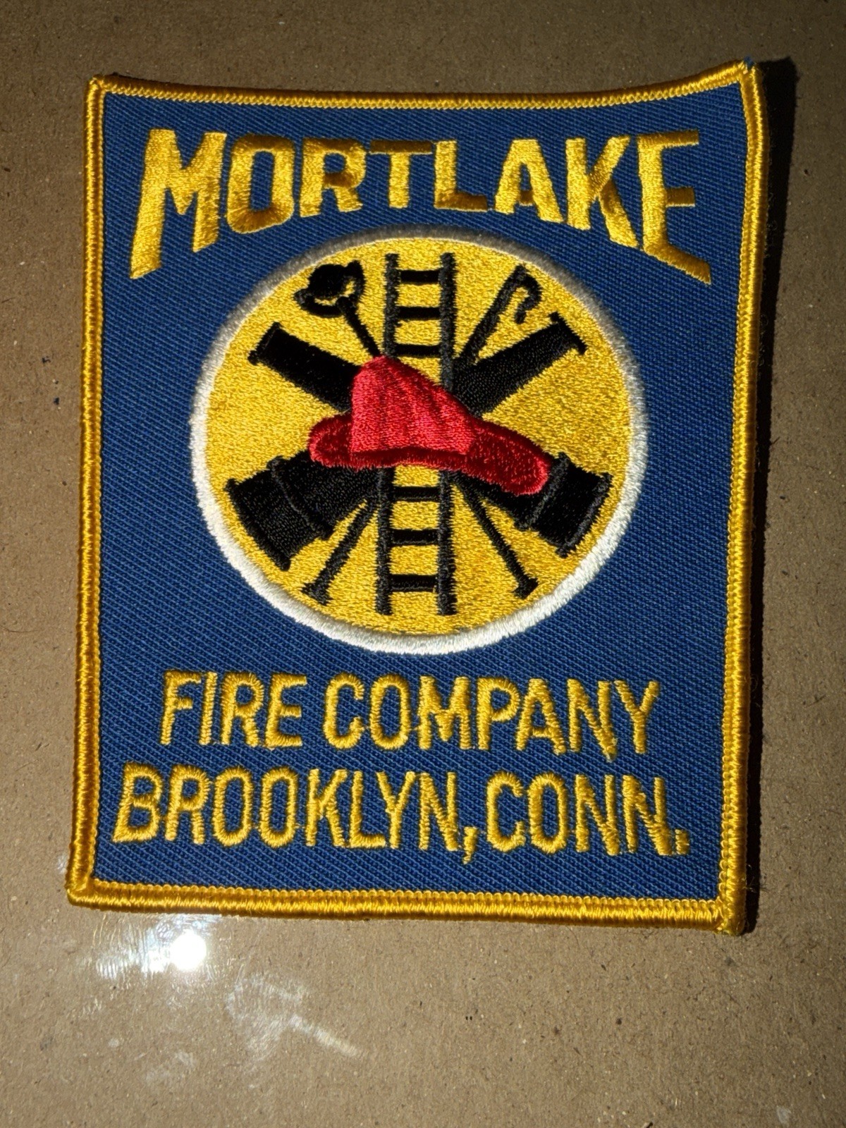 Vintage Mortlake Brooklyn Connecticut Fire Department Shoulder Patch NOS