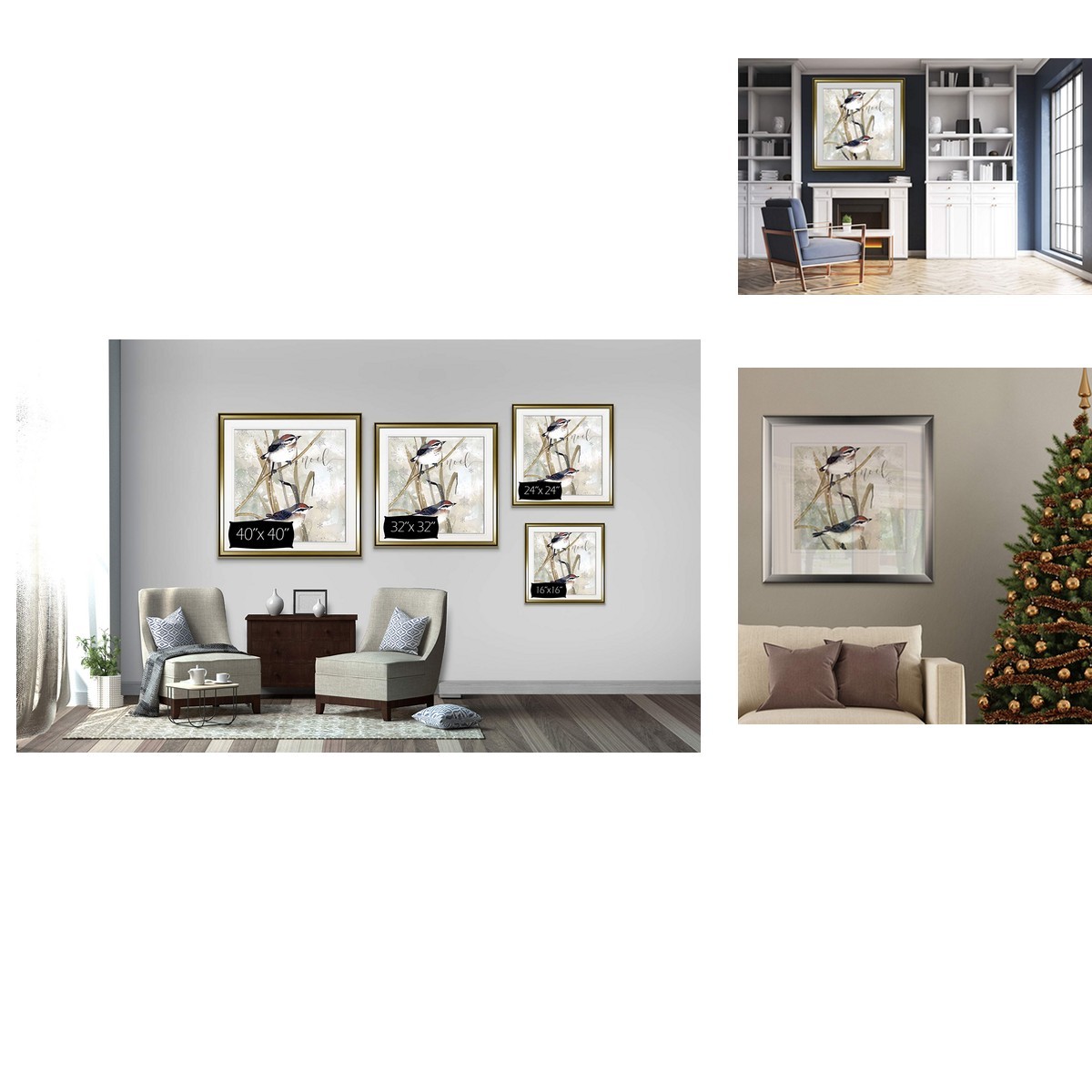 Renditions Gallery Winter Birds Noel Art Framed Christmas Painting Contemporary Renditions Gallery Winter Birds Noel Art Framed Christmas Painting Contemporary