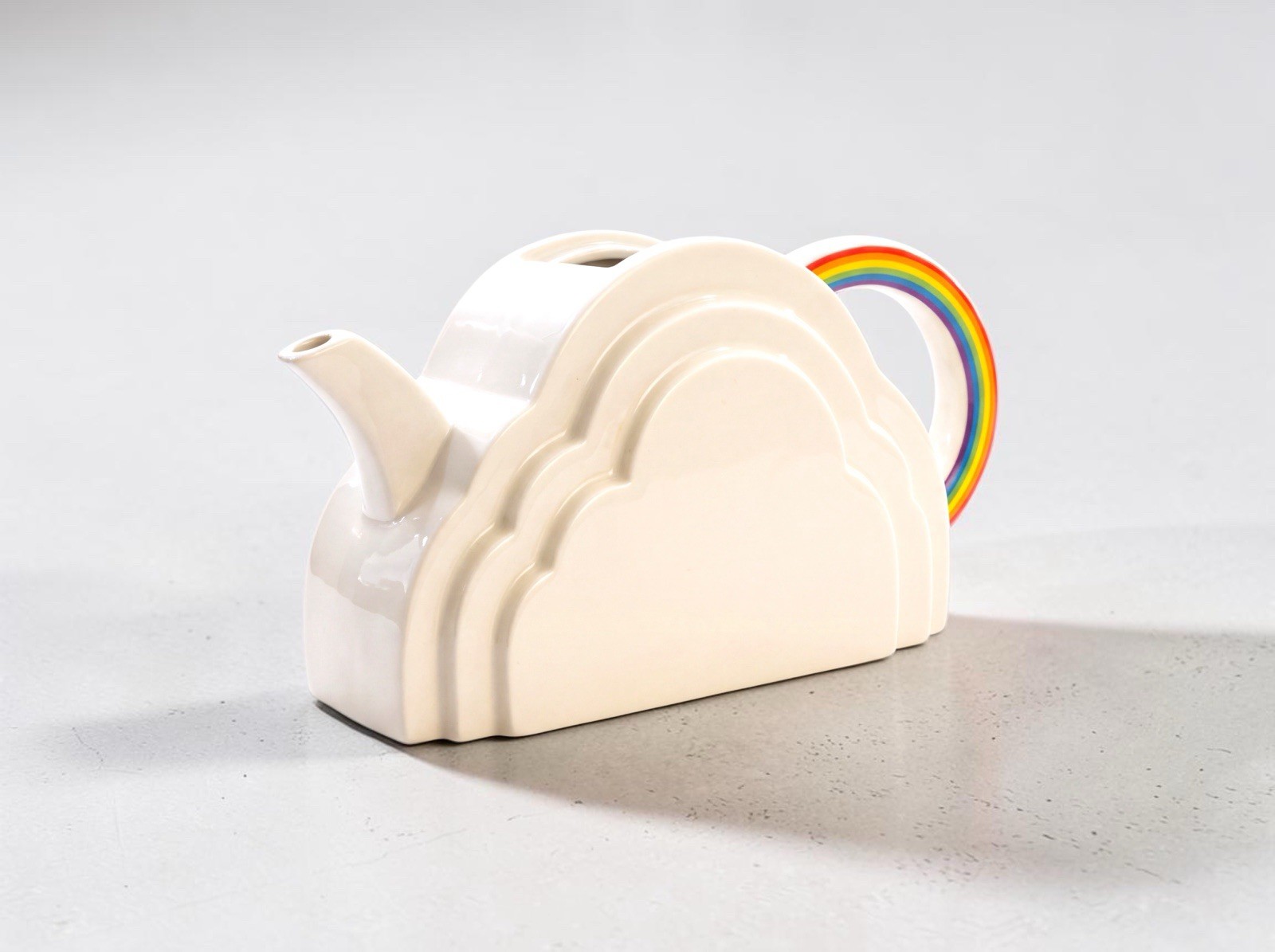 Rare Vandor San Francisco Vintage 1978 Porcelain Clouds & Rainbow Teapot