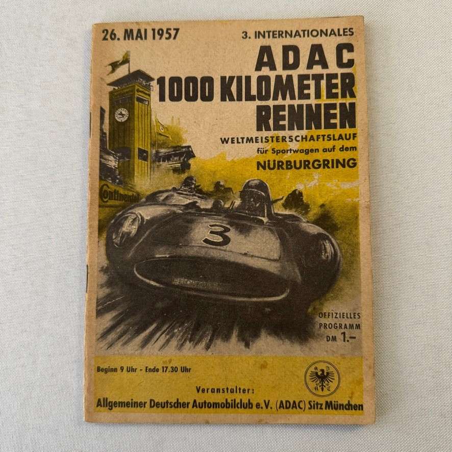 1957 ADAC 1000KM Racing Program Nurburgring Race German