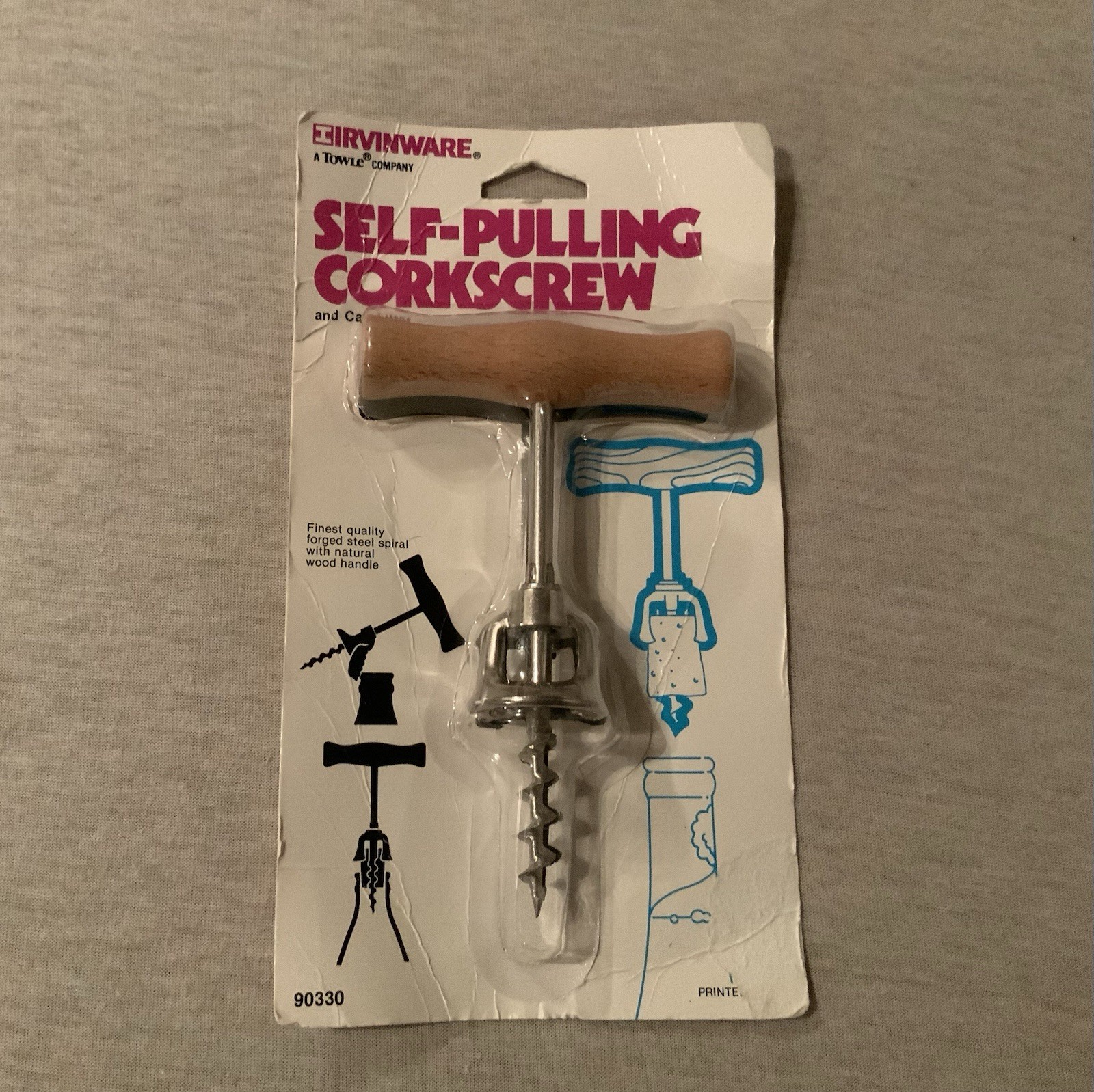 Vintage Irvinware Self Pulling Cork Screw Made In Italy New Old Stock