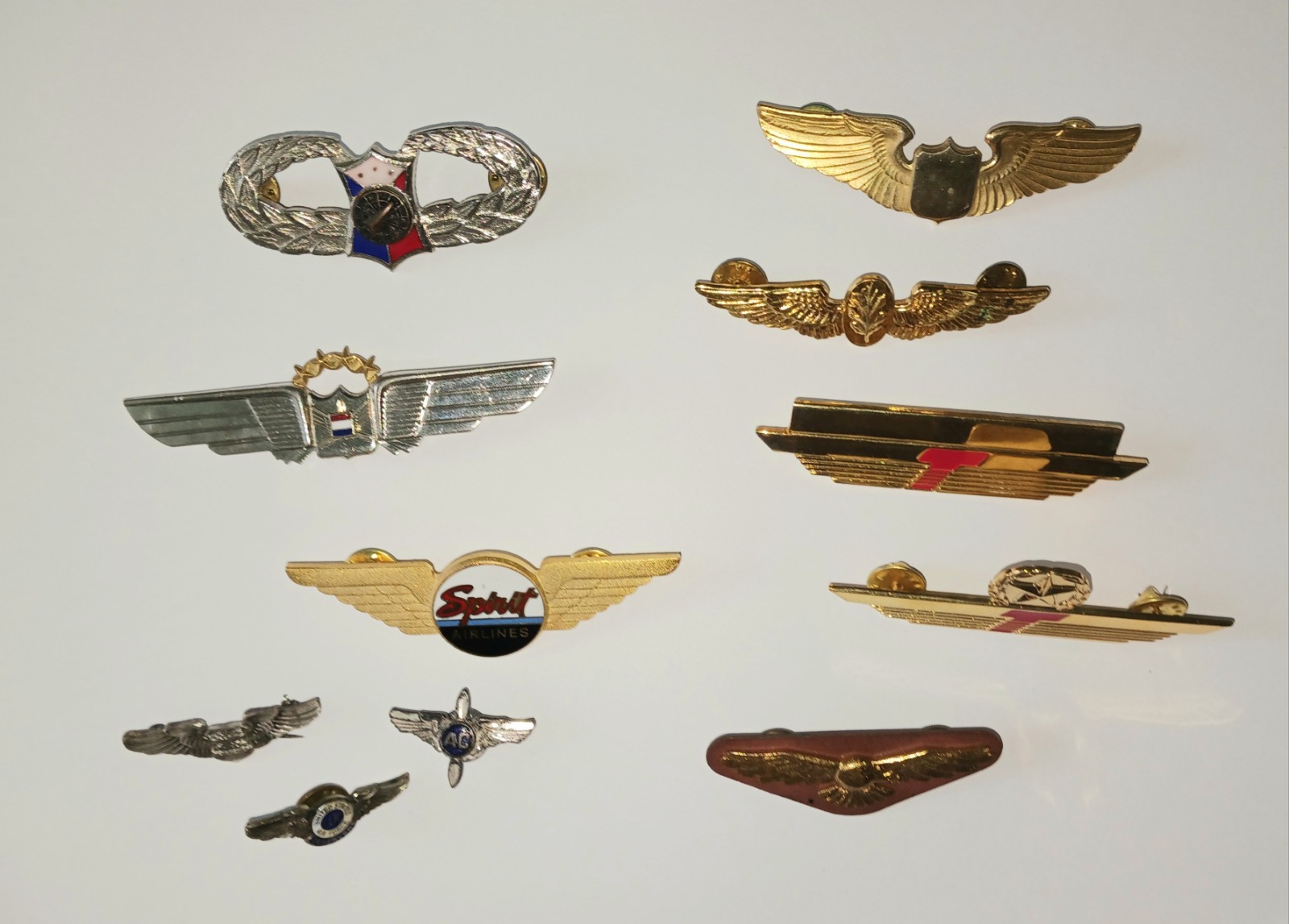 Antique set Spirit Airlines Pilot Wings Metal American Trump