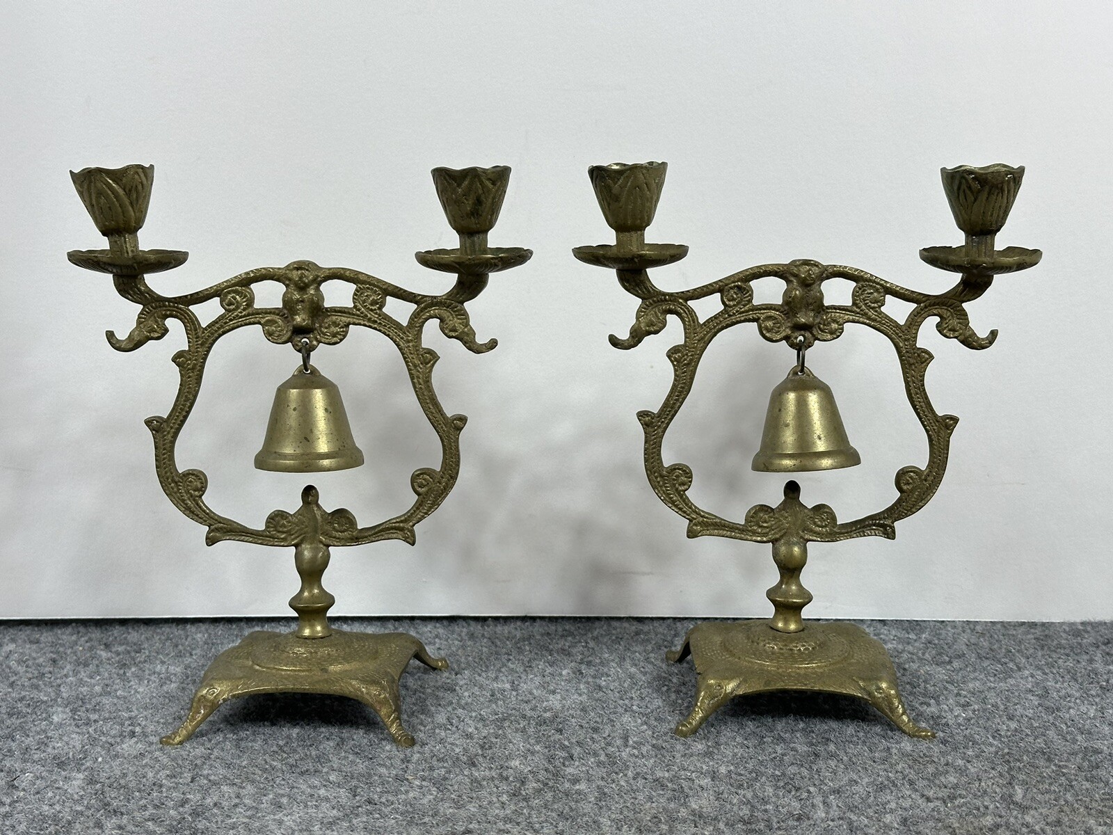 Vintage Pr Brass Tavern Bar Dinner Bell Candlestick Candelabra Monkey Elephant Vintage Pr Brass Tavern Bar Dinner Bell Candlestick Candelabra Monkey Elephant