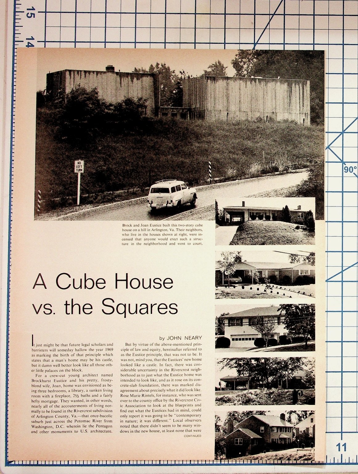 1960s Arlington VA Cube House Modern Architecture Magazine Article Page 1960s Arlington VA Cube House Modern Architecture Magazine Article Page