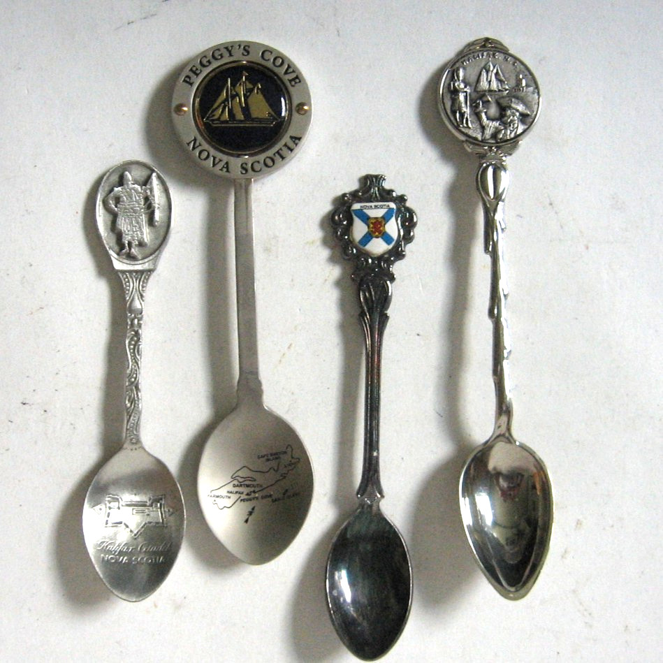 4 Nova Scotia Collector Souvenir Spoons Canada Halifax Citadel Peggy\'s Cove 4 Nova Scotia Collector Souvenir Spoons Canada Halifax Citadel Peggy\'s Cove