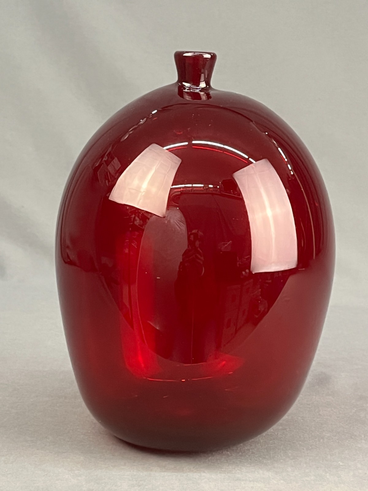 Early  Robert Barber Hand Blown Ruby Red 8\