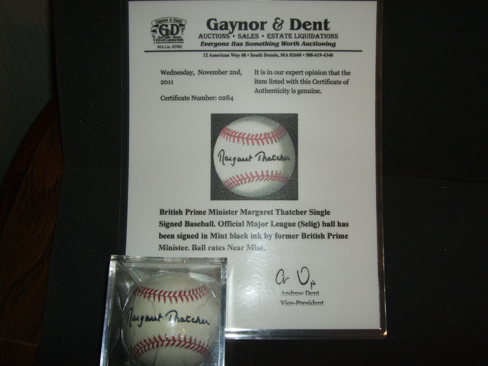 Margaret Thatcher (Iron Lady) Former British Prime Minister Autographed Baseball Margaret Thatcher (Iron Lady) Former British Prime Minister Autographed Baseball