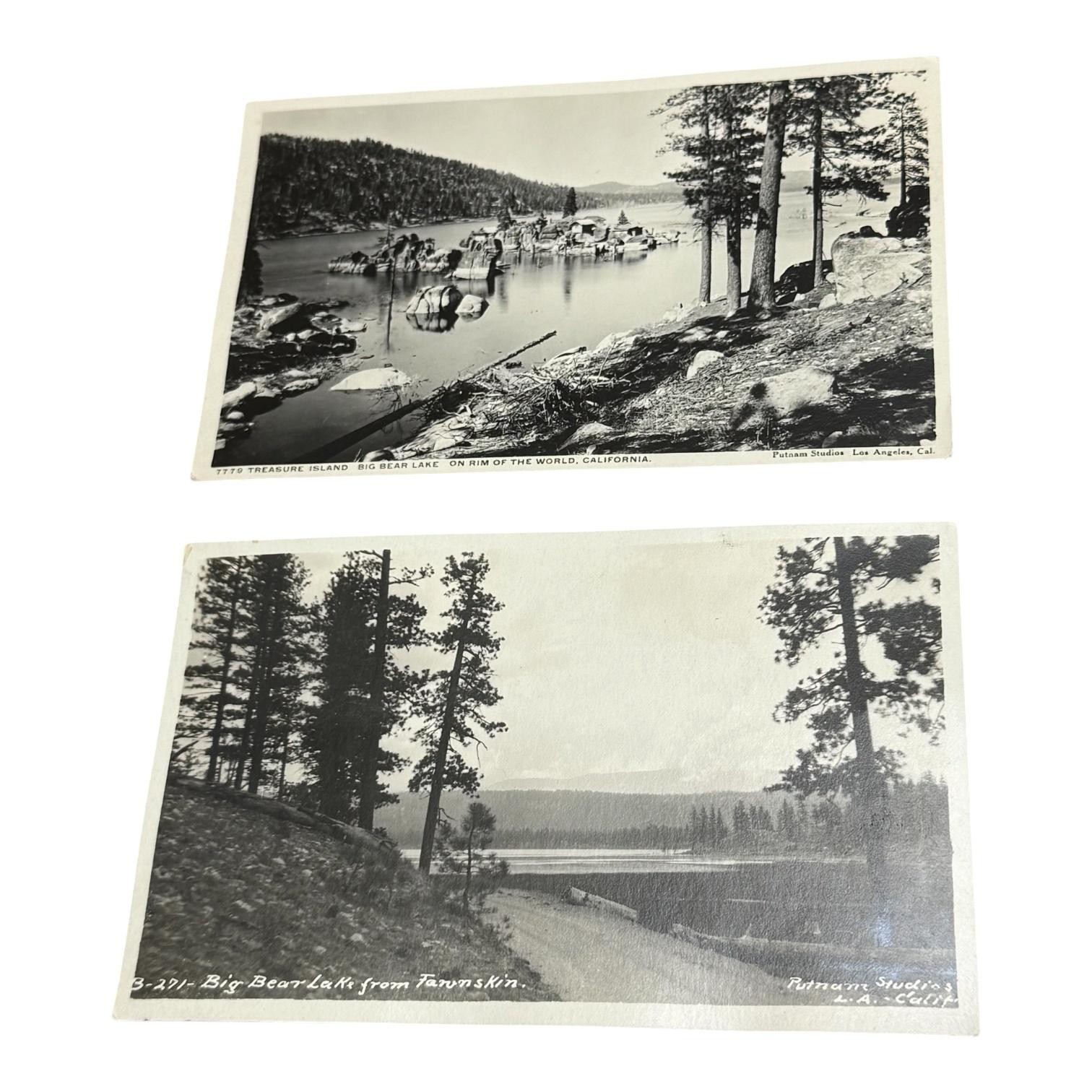 Vintage Big Bear Lake CA RPPC Postcards Lot 2 Treasure Island Fawnskin