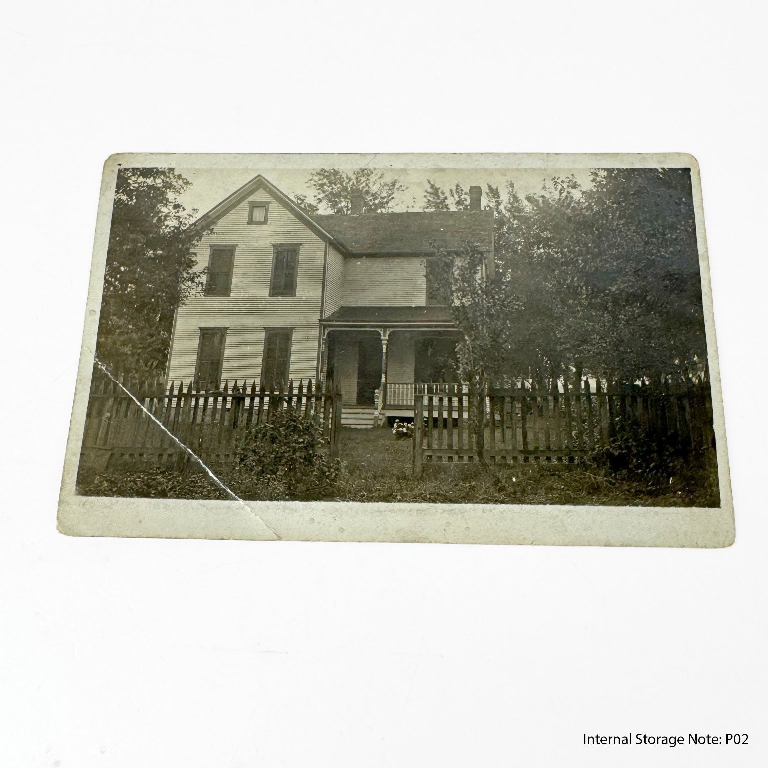 Vintage Real Photo Postcard RPPC Old House with Picket Fence Blank Back Antique Vintage Real Photo Postcard RPPC Old House with Picket Fence Blank Back Antique