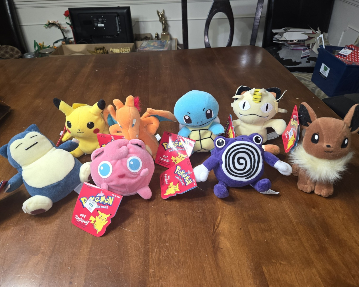 Vtg 1998 Pokemon Plush Nintendo Stuffed Beanie Lot of 8 Retro Game Toys w/Tags