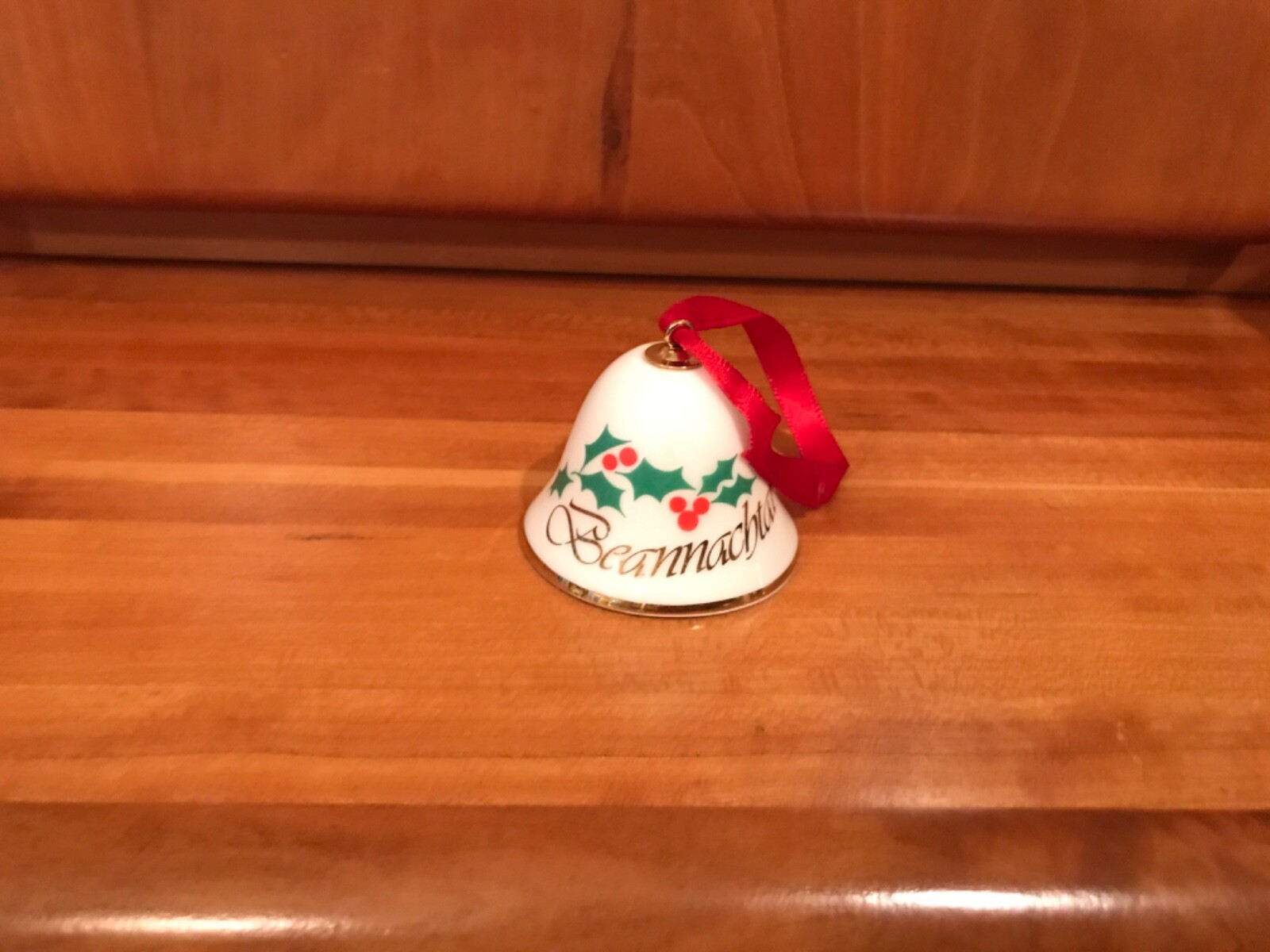 Vintage Galway Ireland ROYAL TARA Holly Berry MINI Bell Ornament Bone China