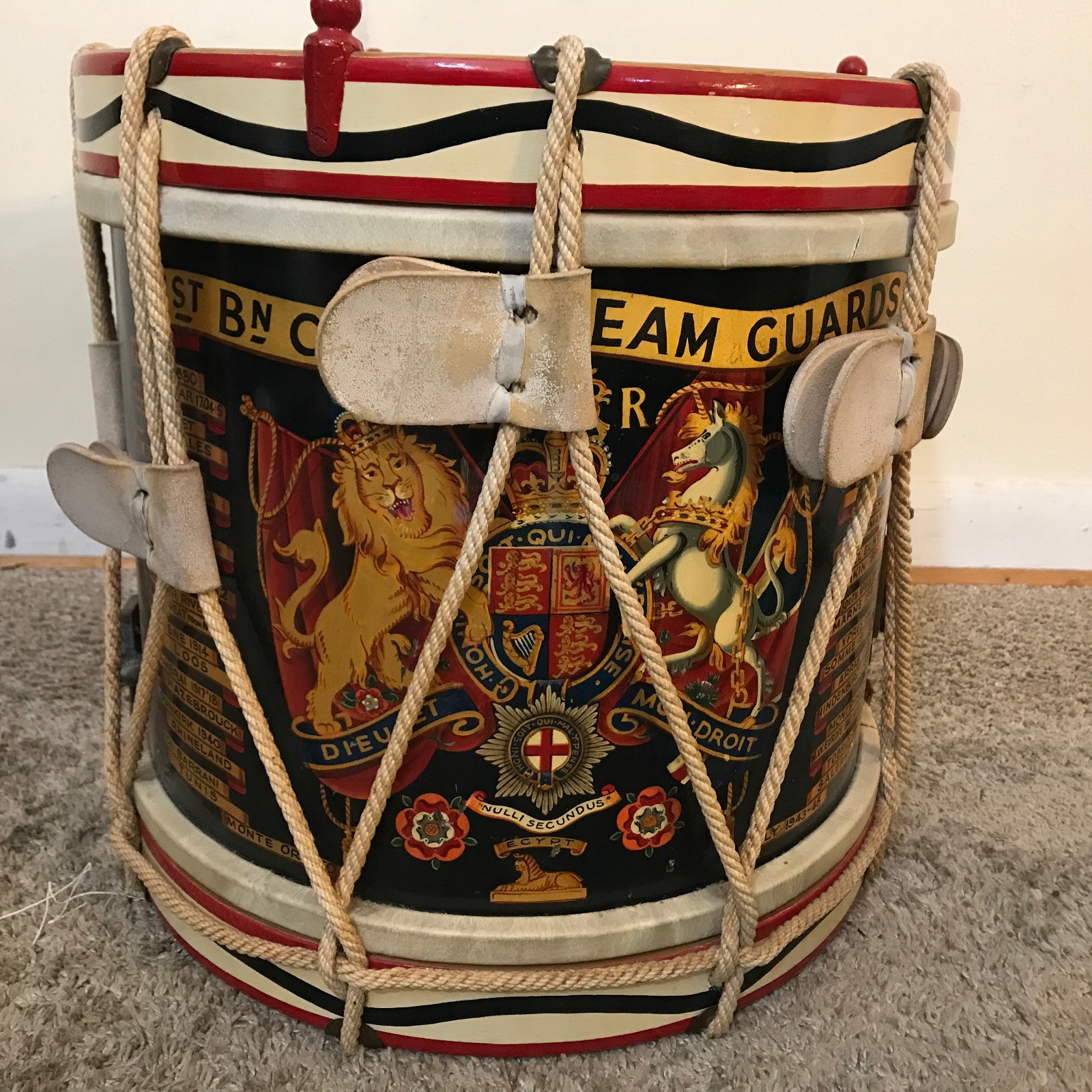 Vintage Coldstream Guards British Military Drum