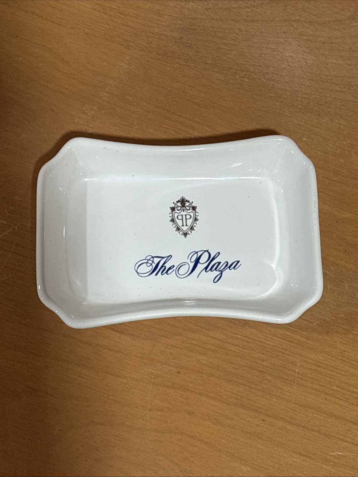 Vintage The Plaza Hotel New York  Porcelain Ashtray Trinket Soap Coin Dish