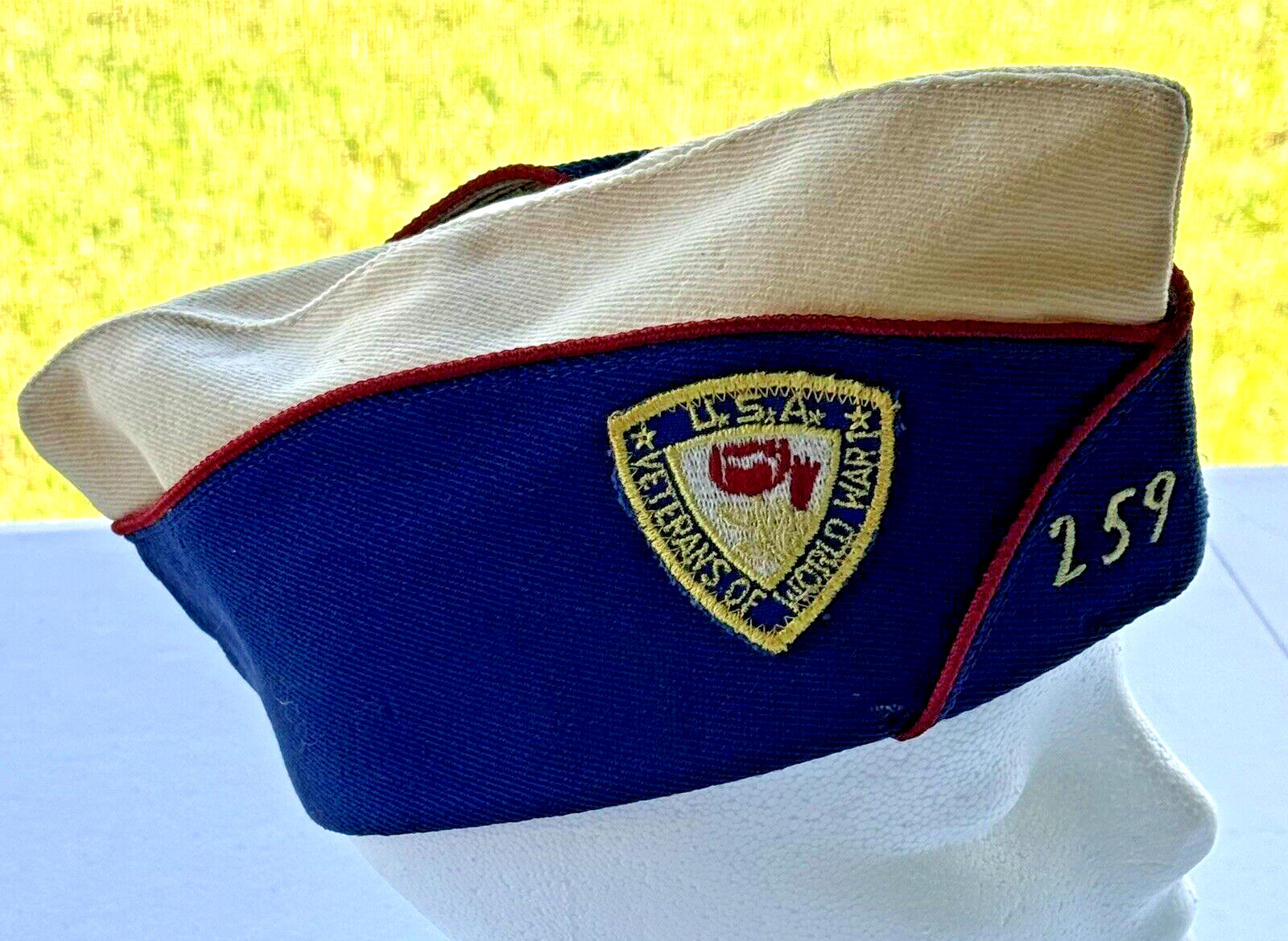 VINTAGE VETERANS OF WWI WW1 259 ORLEANS COMPANY WOOL GARRISON HAT CAP - DAMAGED