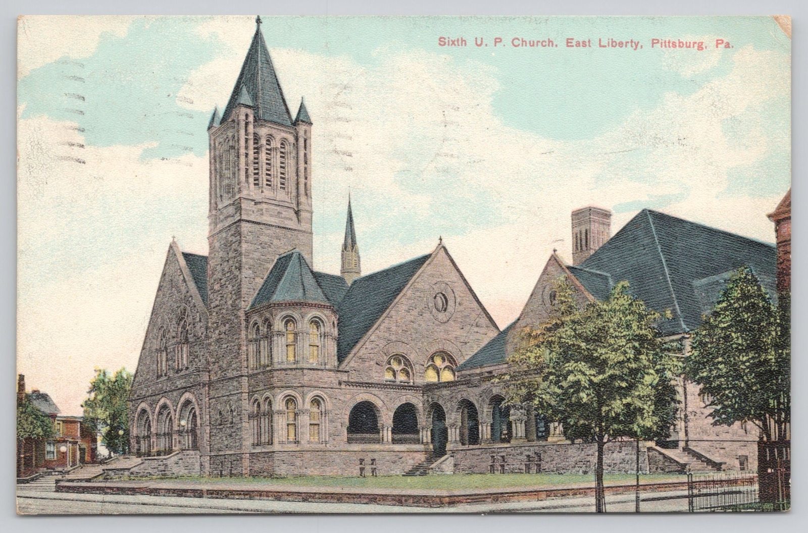 Postcard Sixth U. P. Church East Liberty Pittsburgh Pennsylania ca.1910
