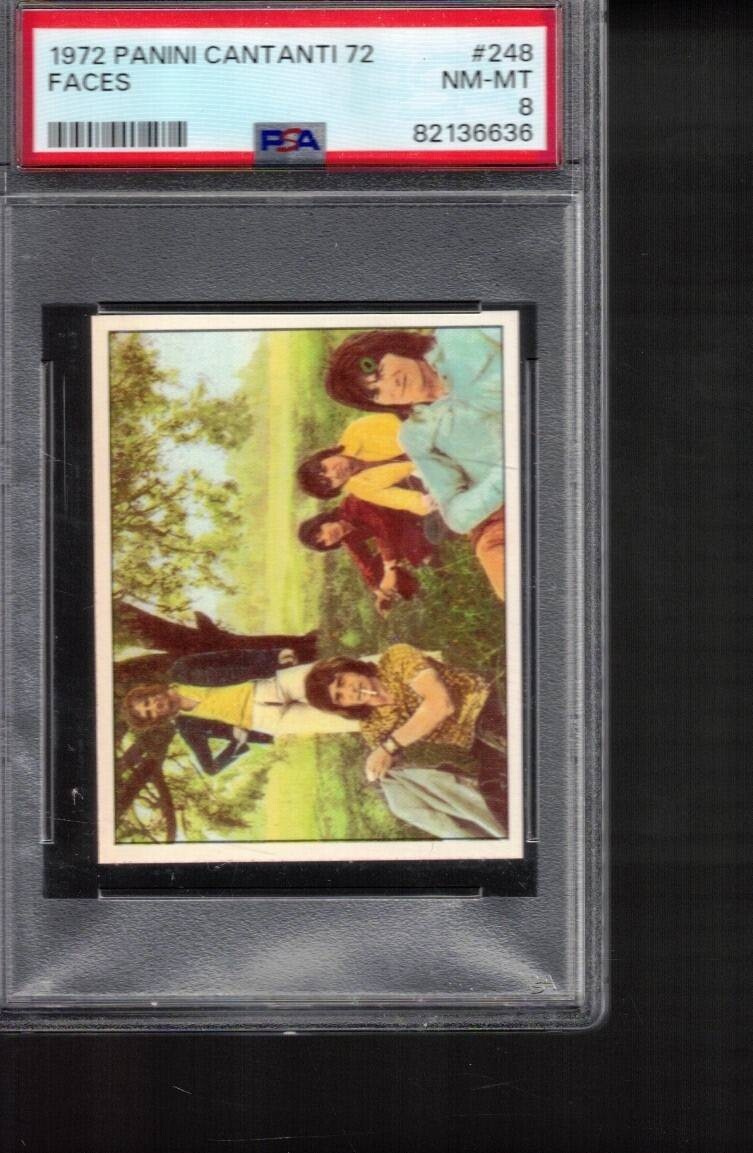 # 248 the FACES 1972 PANINI CANTANTI sticker PSA 8 ROD STEWART # 248 the FACES 1972 PANINI CANTANTI sticker PSA 8 ROD STEWART