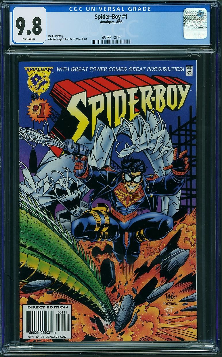 Spider-Boy 1 CGC 9.8 NM-MT WP 1st Spider-Boy Amalgam DC Marvel 1996 Spider-Boy 1 CGC 9.8 NM-MT WP 1st Spider-Boy Amalgam DC Marvel 1996