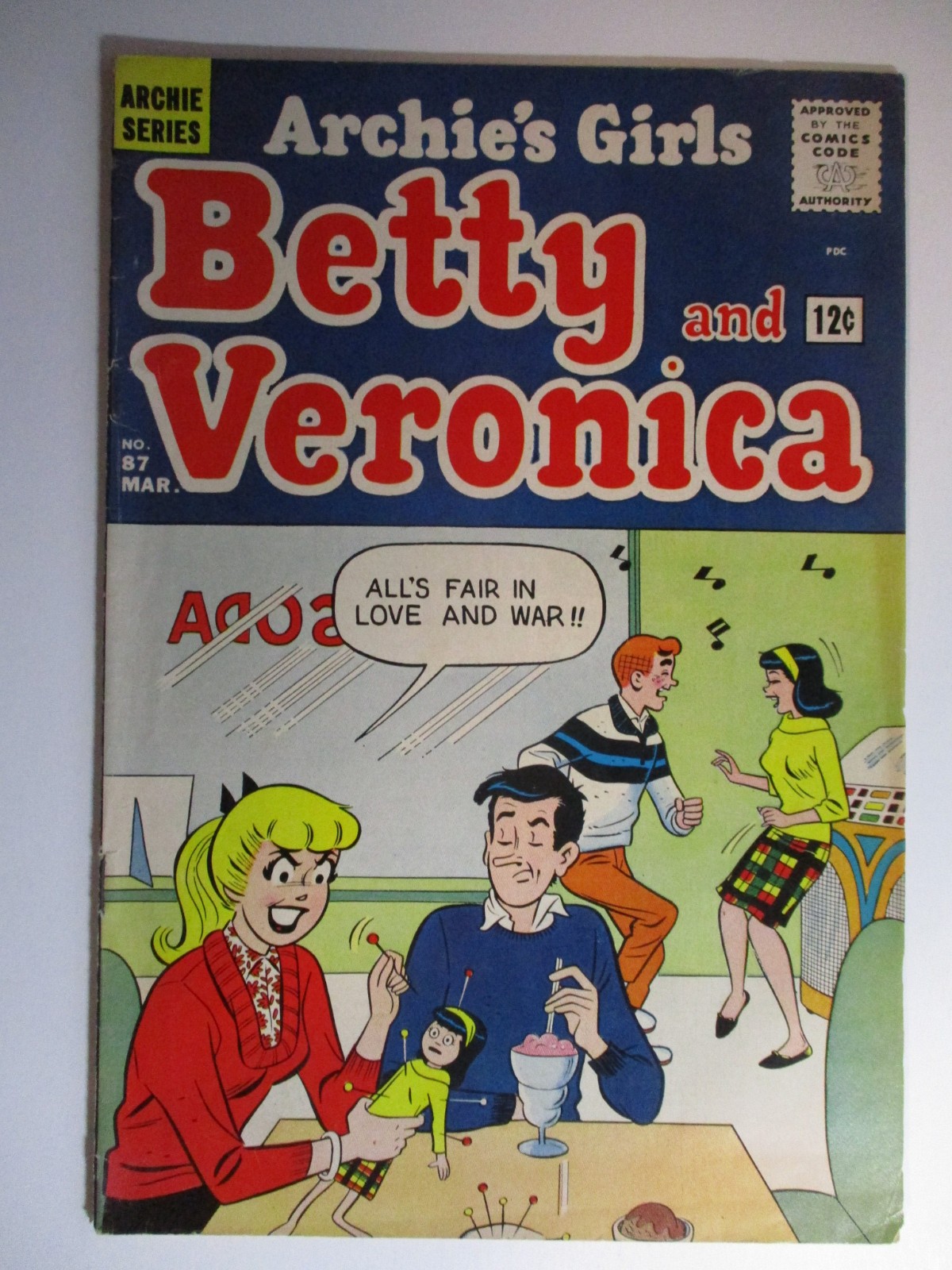 Archie's Girls Betty & Veronica #87 All's Fair, 1963, VG/F, 5.0, OWW Pages Archie's Girls Betty & Veronica #87 All's Fair, 1963, VG/F, 5.0, OWW Pages