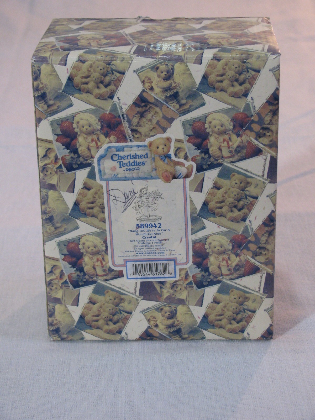 NIB Vtg Cherished Teddies Crystal Hang On Wonderful Ride Figurine 589942,1999 rr