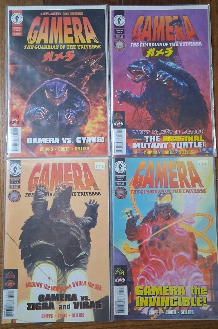 1996 GAMERA Guardian Of The Universe #1-4 VF+ Dark Horse COMPLETE SET Godzilla 1996 GAMERA Guardian Of The Universe #1-4 VF+ Dark Horse COMPLETE SET Godzilla