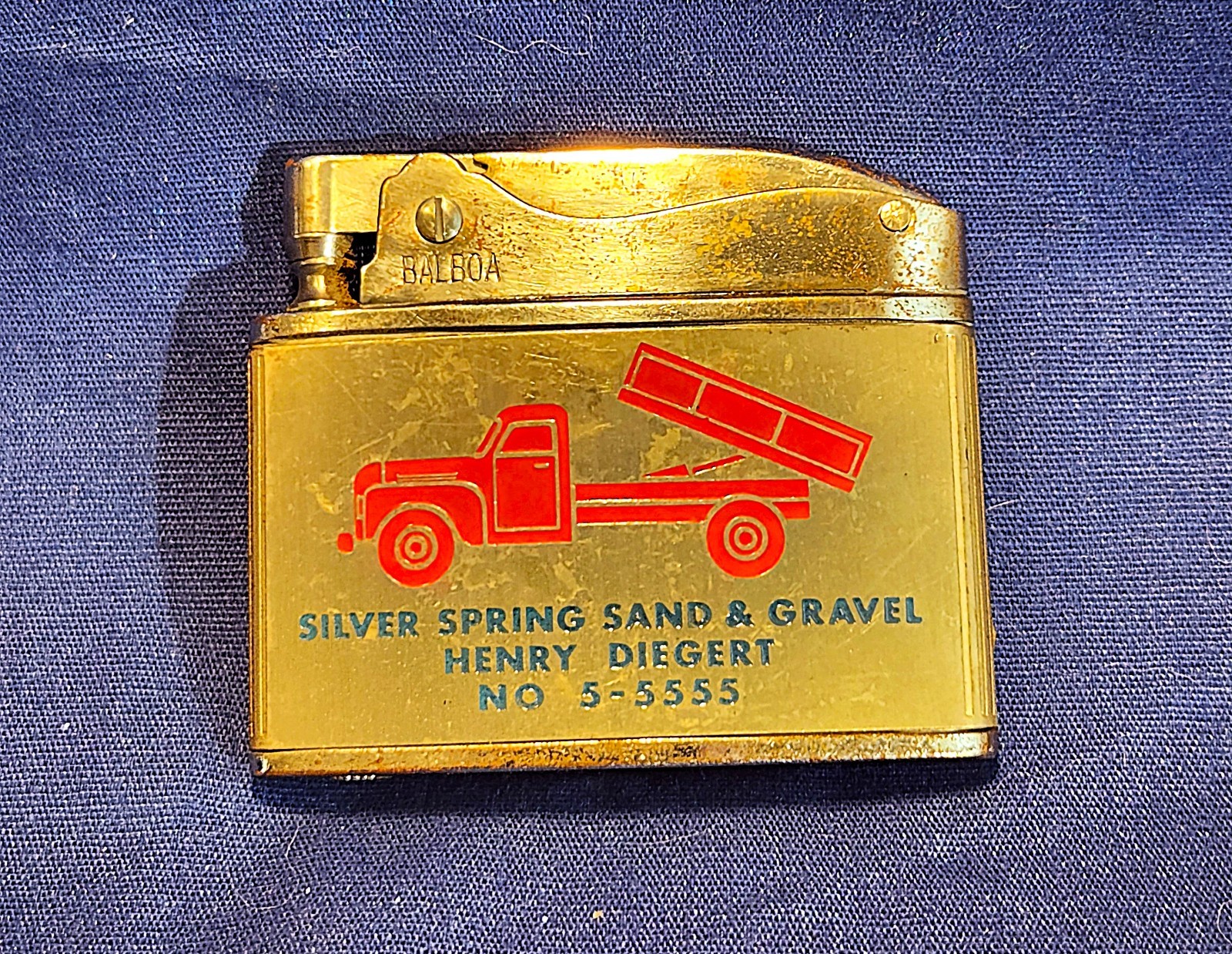 Advertising Lighter Silver Spring Sand Gravel 1960s Wellington Balboa WORKS Advertising Lighter Silver Spring Sand Gravel 1960s Wellington Balboa WORKS