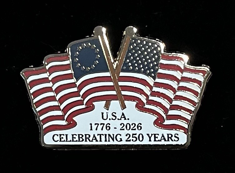 USA 250th Anniversary Commemorative Hard Enamel Lapel Pin Gold Tone Metal USA 250th Anniversary Commemorative Hard Enamel Lapel Pin Gold Tone Metal