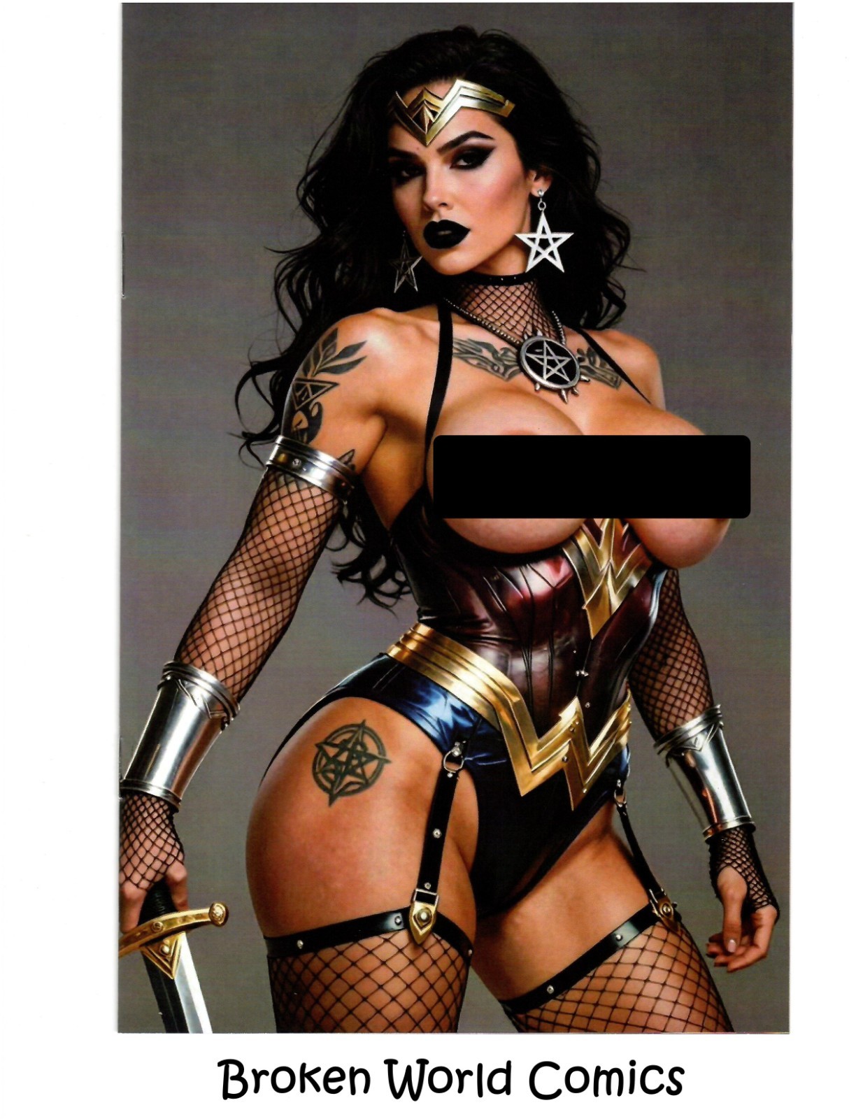 Keys Comics #3 Pin-Up Gallery Wonder Woman Gothic Cosplay Virgin Variant NM-